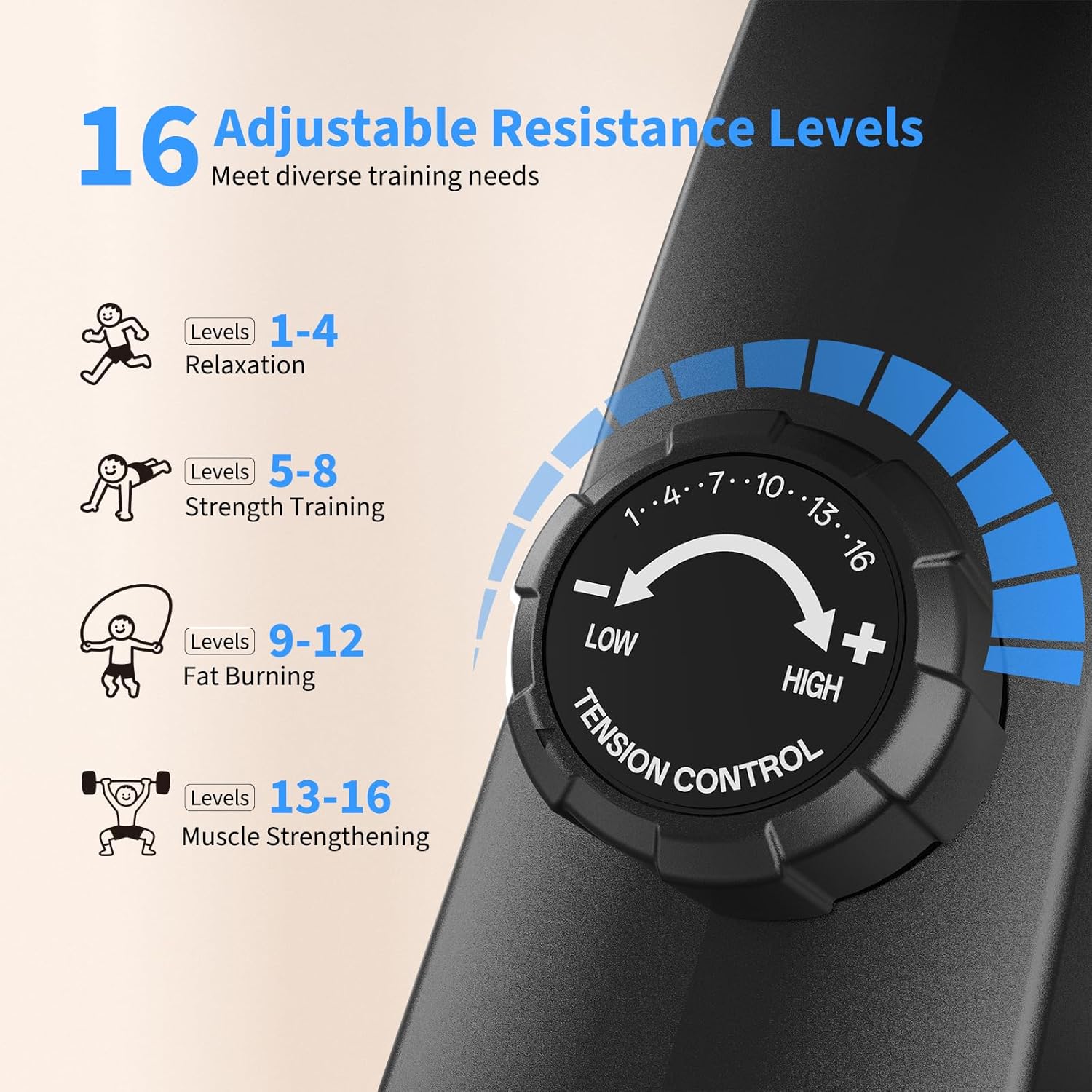 JOROTO Heimrudergerät – Leises magnetisches Rudergerät mit exklusiver App | 16 Widerstandsstufen | Dual-Rail-Design | Bis 150kg | Ideal für Heimtraining (Schwarz) – Bild 3
