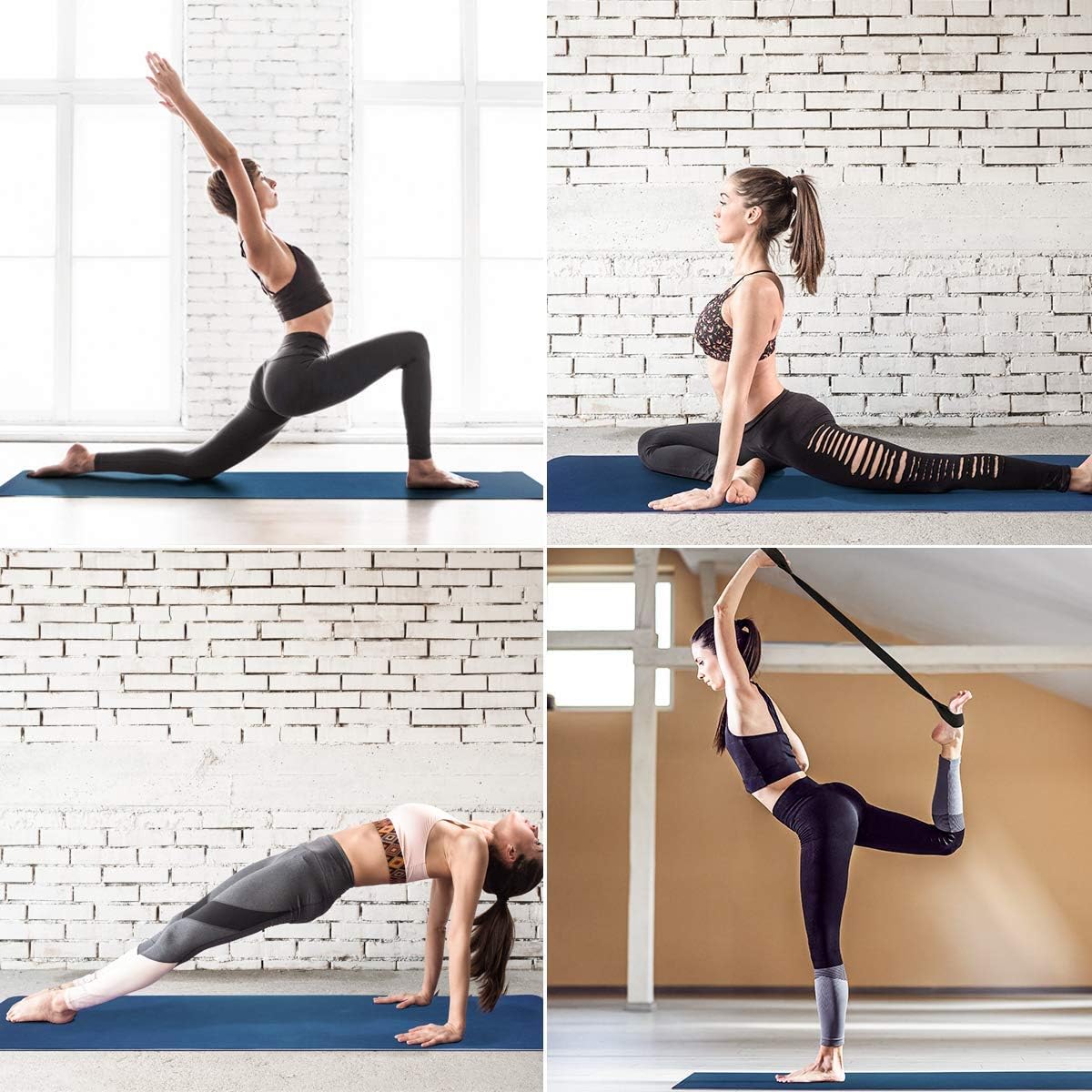 Covacure Matte für Yoga, Pilates, Gymnastik, Sport, Fitness, TPE, rutschfest, leicht, langlebig, mit Tragegurt, 183 x 66 x 0,6 cm, Blau – Bild 7