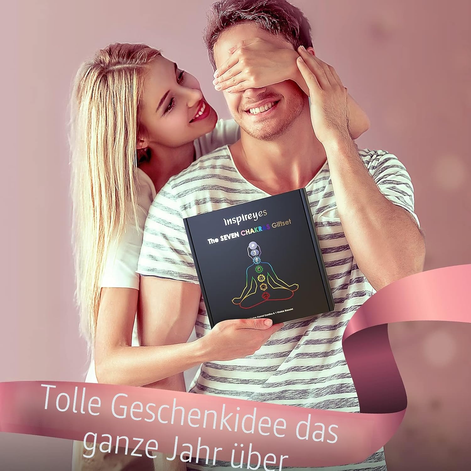 Inspireyes Chakra-Kerze mit Premium-Kristall und Heilsteinen, Meditations-Duftkerzen, Geschenkset für Frauen, Stressabbau, spirituelle Dekoration, Yoga, Aromatherapie, 7er-Set, Schwarz – Bild 6