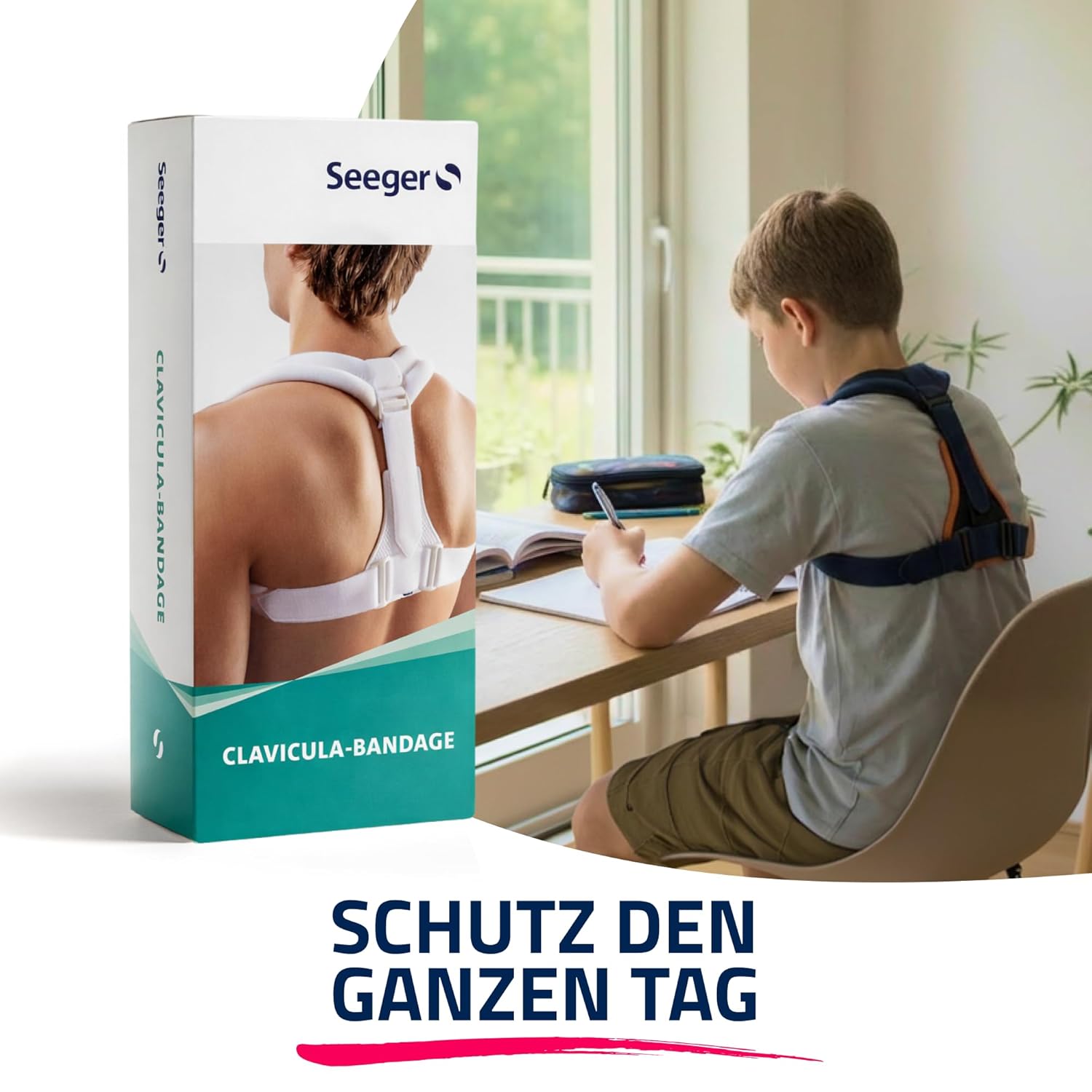 Seeger Rückenstrecker & Haltungskorrektor – Rückenstützgürtel für Kinder, Schultergurt Haltungskorrektor für geraden Rücken, Clavicula-Bandage, verstellbar, Made in Germany – Bild 8