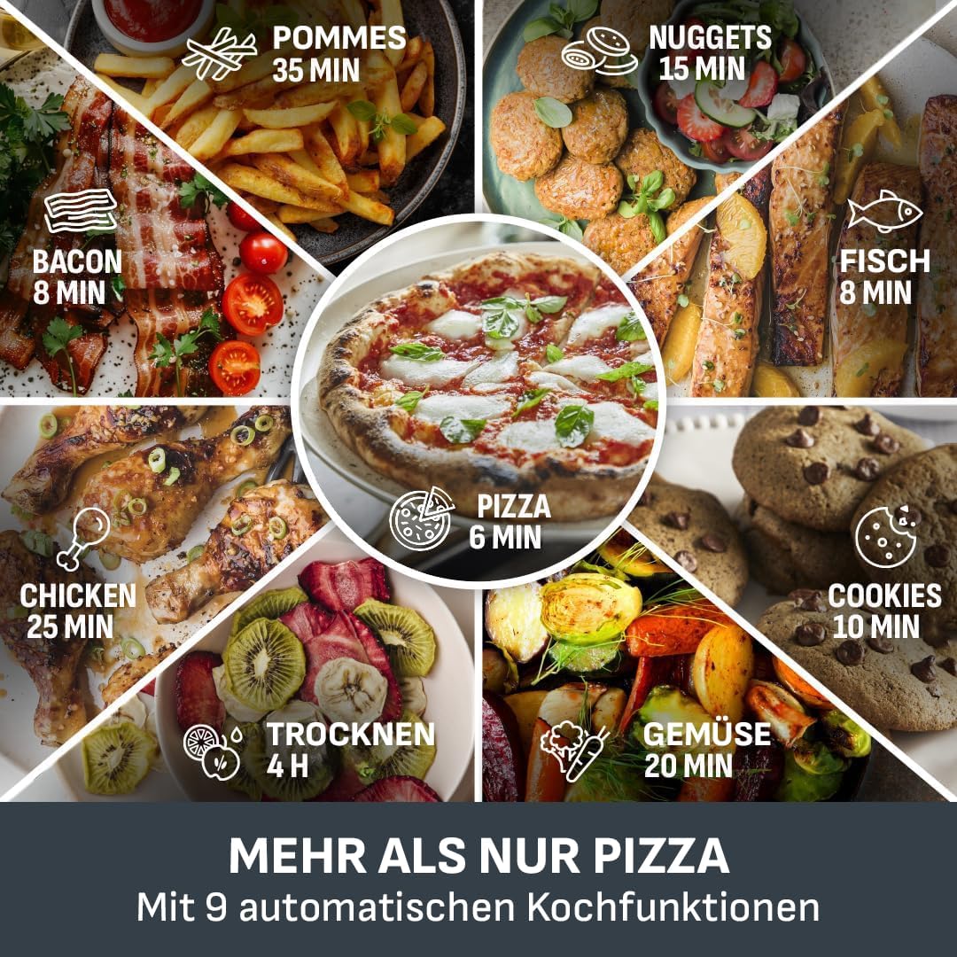Tefal Easy Fry XL Oberflächen-Heißluftfritteuse – Airfryer mit Sichtfenster und XL-Kochfläche (bis zu 1 kg), digitales Bedienfeld, extra knusprig, energieeffizient und schnell, antihaftbeschichtet, kompakt, Pizzaofen FW4018 – Bild 7