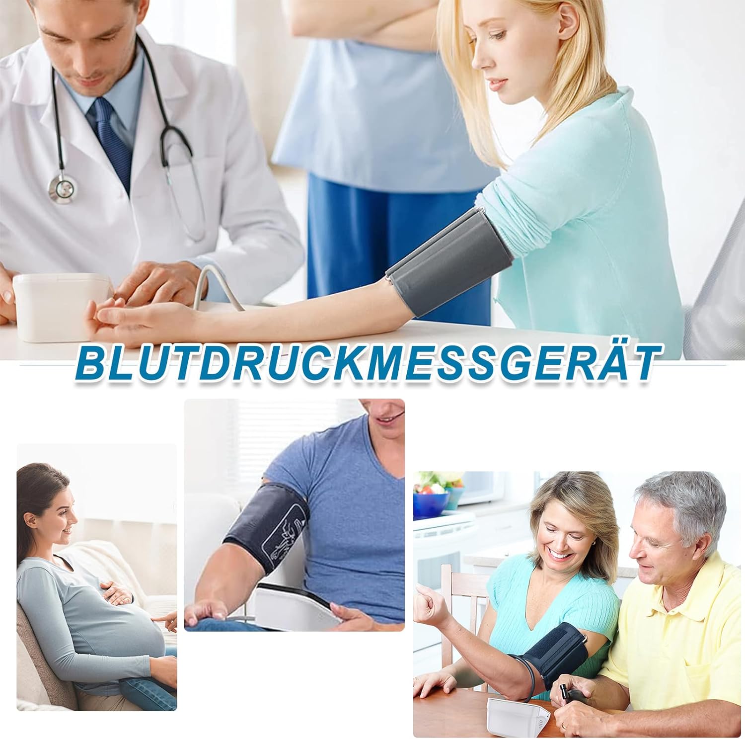 Blutdruckmessgerät, Oberarm-Blutdruckmessgerät, digitales Blutdruckmessgerät für den Heimgebrauch, Arrhythmie-Erkennung, Pulsmessung, Risikoanzeige, LED-Anzeige – Bild 3
