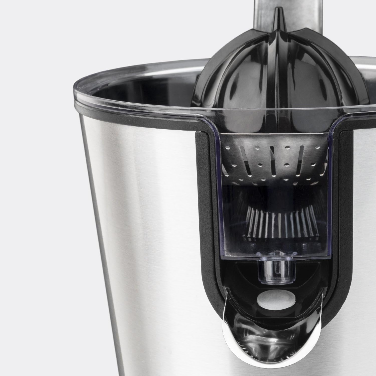 H.Koenig Elektrische Zitruspresse AGR80 BPA-frei, Orangen-, Zitronen-, Grapefruitsaft, schnell, automatisch, leise, leistungsstark, 160 W, Tropfstopp, spülmaschinenfest, Silber, 160 W – Bild 10