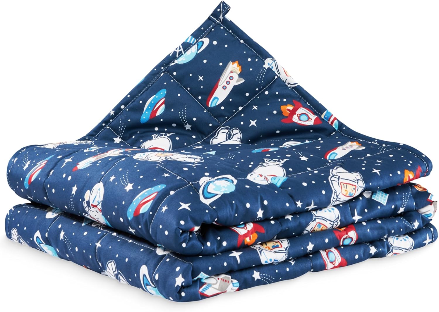 4FIZJO Gewichtsdecke Kinder 3 kg 100 x 150 cm, Therapiedecke zum Stressabbau & Angstzustände, hypoallergene Glasperlen, weiche & kühlende Polyester-Außenschicht, für Kinder von 15-25 kg, Dunkelblau