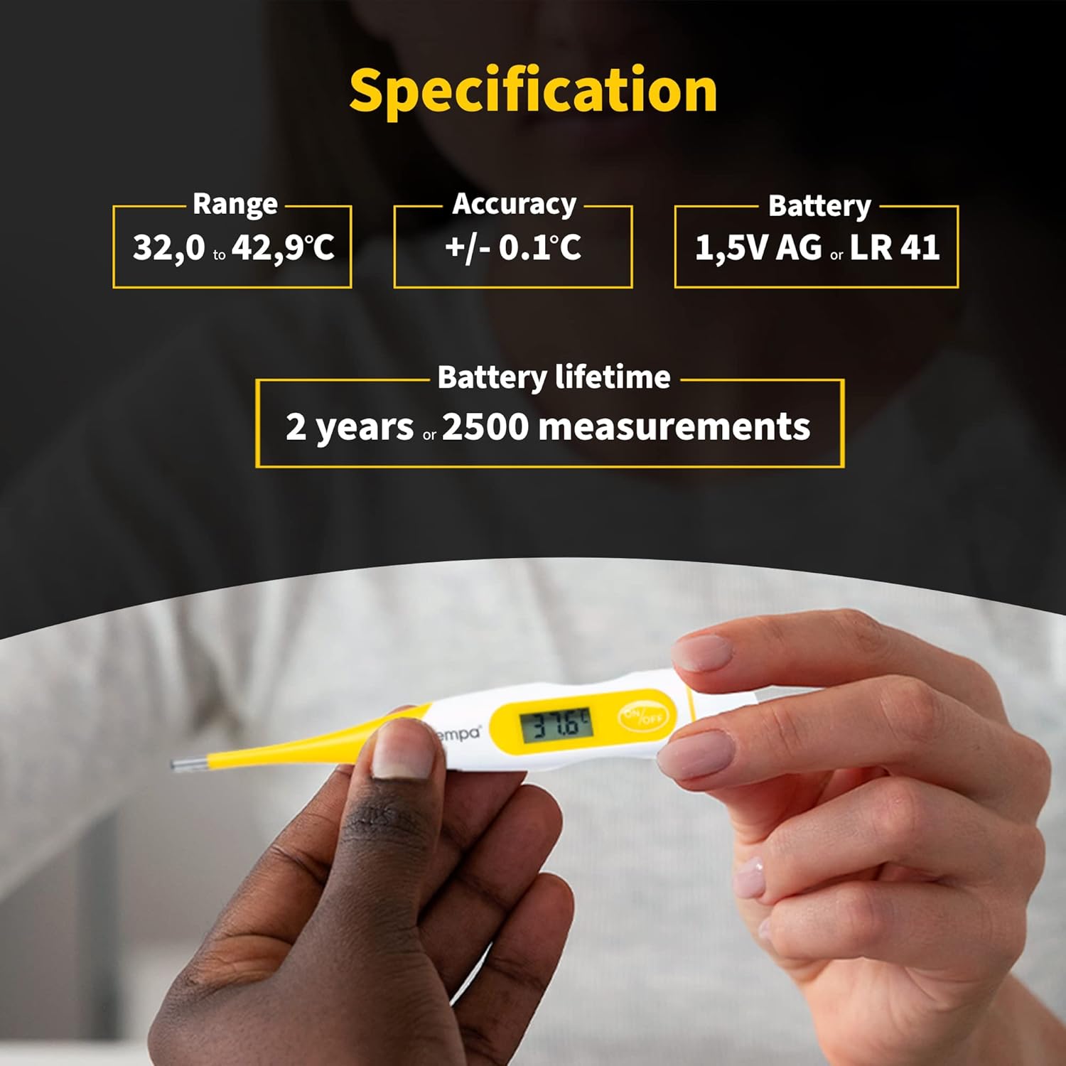 Digitales Fieberthermometer, rektales, orales Achselthermometer, wasserdichtes Thermometer mit flexibler Spitze, genaue und schnelle Messwerte – Bild 6