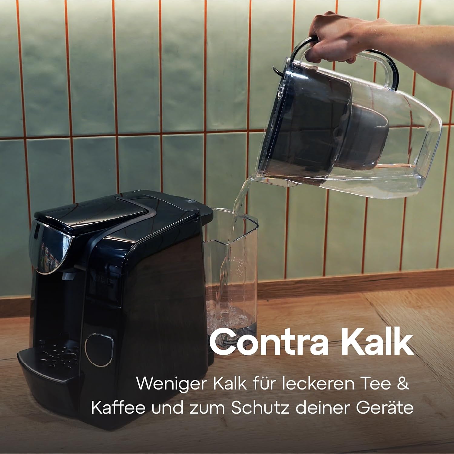 AQUAPHOR Frischwasserfilterkanne 3,2 L – Filterkanne mit 1 Maxfor+ Kartusche – Trinkwasserfilter reduziert Kalk & Chlor – Für Kaffee, Tee & Trinkwasser – Schwarz – Bild 6