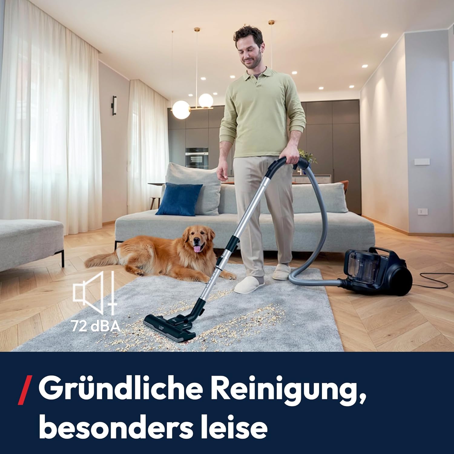 Hoover HP2 leistungsstarker Bodenstaubsauger ohne Beutel für Hartböden und Teppiche, Staubsauger, leicht & kompakt, EPA-Staubfilter, 2,5 l Staubbehälter inklusive Zubehör, 850 W, Staubsauger mit Kabel 10 m – Bild 3