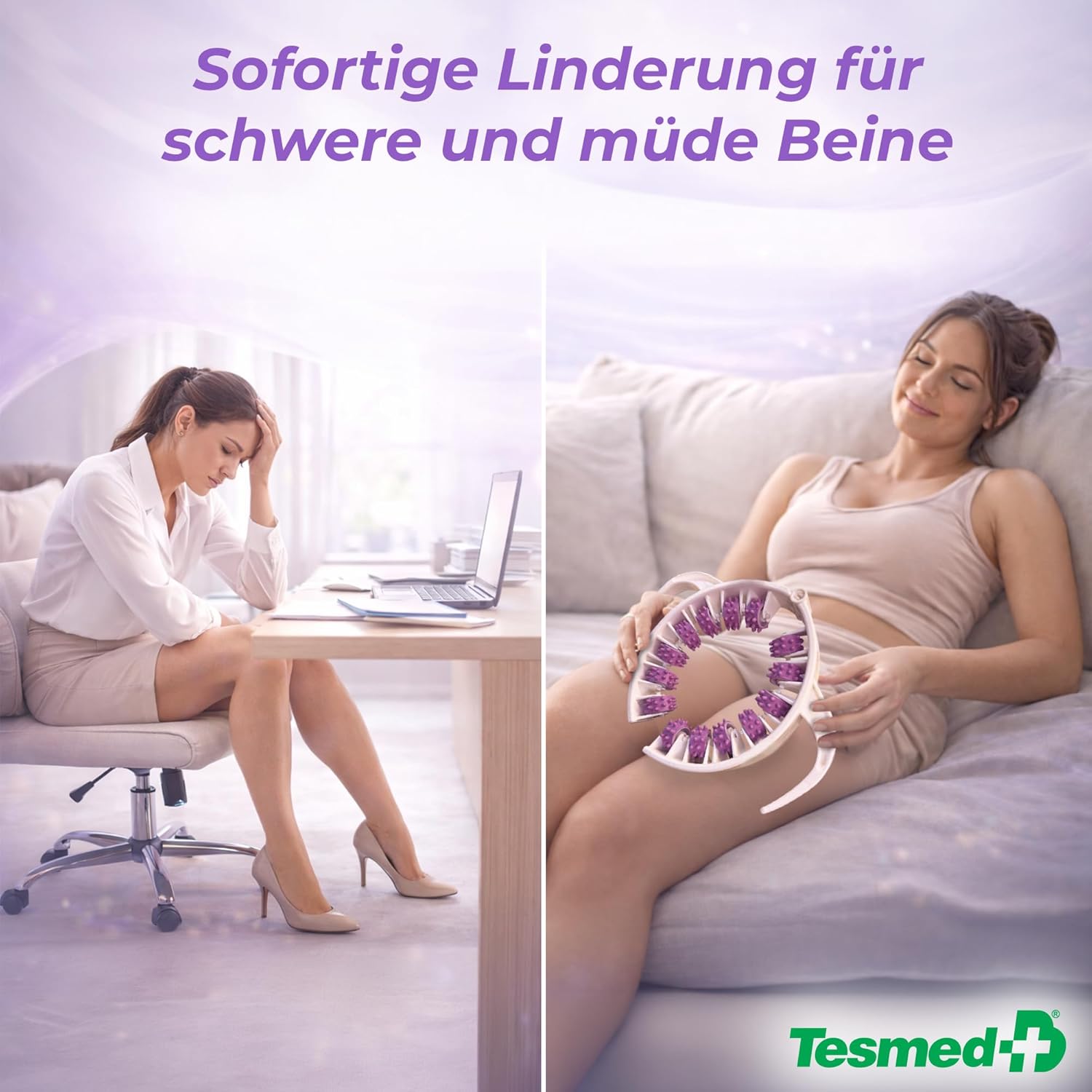 TESMED Cellulite-Glattmassagegerät gegen Cellulite mit patentierten Rollen – Drainageeffekt für Orangenhaut & schwere Beine – Haut straffen, Figur formen – Oberschenkel & Gesäß – Hergestellt in Italien – Bild 8