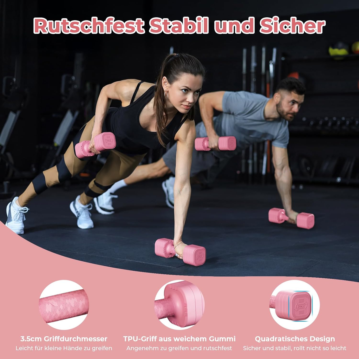 Dripex Kurzhantel-Set, verstellbare Kurzhanteln, 1 Paar 2,5 kg x 2 oder 5 kg x 2 oder 7,5 x 2, 6 Hantelscheiben mit einem Gewicht von 0,25 kg oder 0,5 kg oder 0,75 kg – Bild 4
