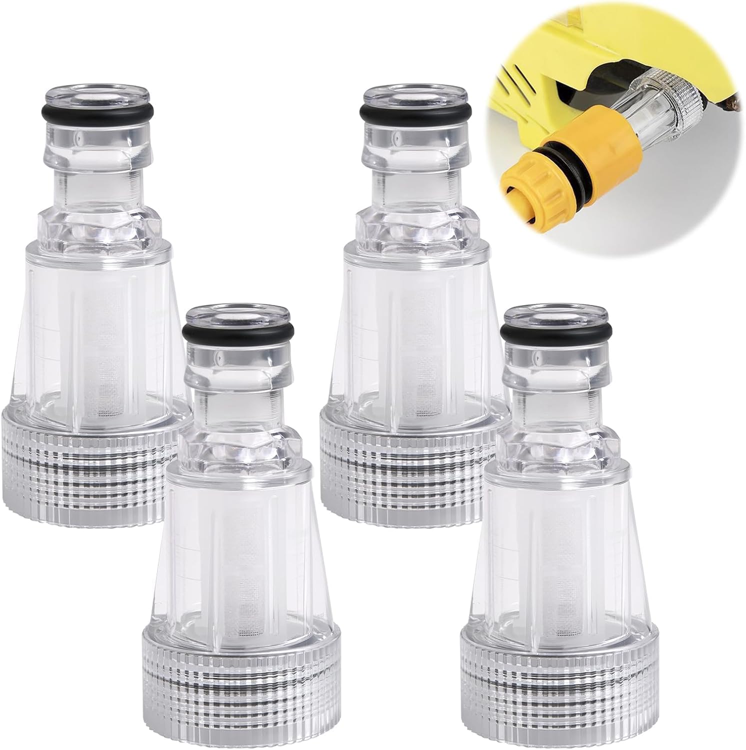 4 Stück Wasserfilter für Hochdruckreiniger, 3/4 Zoll Anschluss für Hochdruckreiniger mit Schnellkupplung, Gartenschlauch, Filterrohr für Gartenpumpe, Gartenbewässerung, Wohnmobil, Haushalt – Bild 7