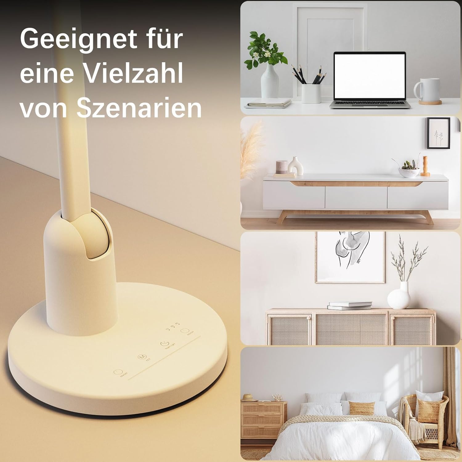 Schreibtischlampe LED dimmbar, 1000 lm, ultrahelle Tischlampe, 3 Farbmodi, 7 Helligkeiten, Schreibtischlampe mit Touch-Steuerung, Memory-Funktion, Leselampe, drehbare Nachttischlampe für Büro, Arbeit, Nachttisch – Bild 7