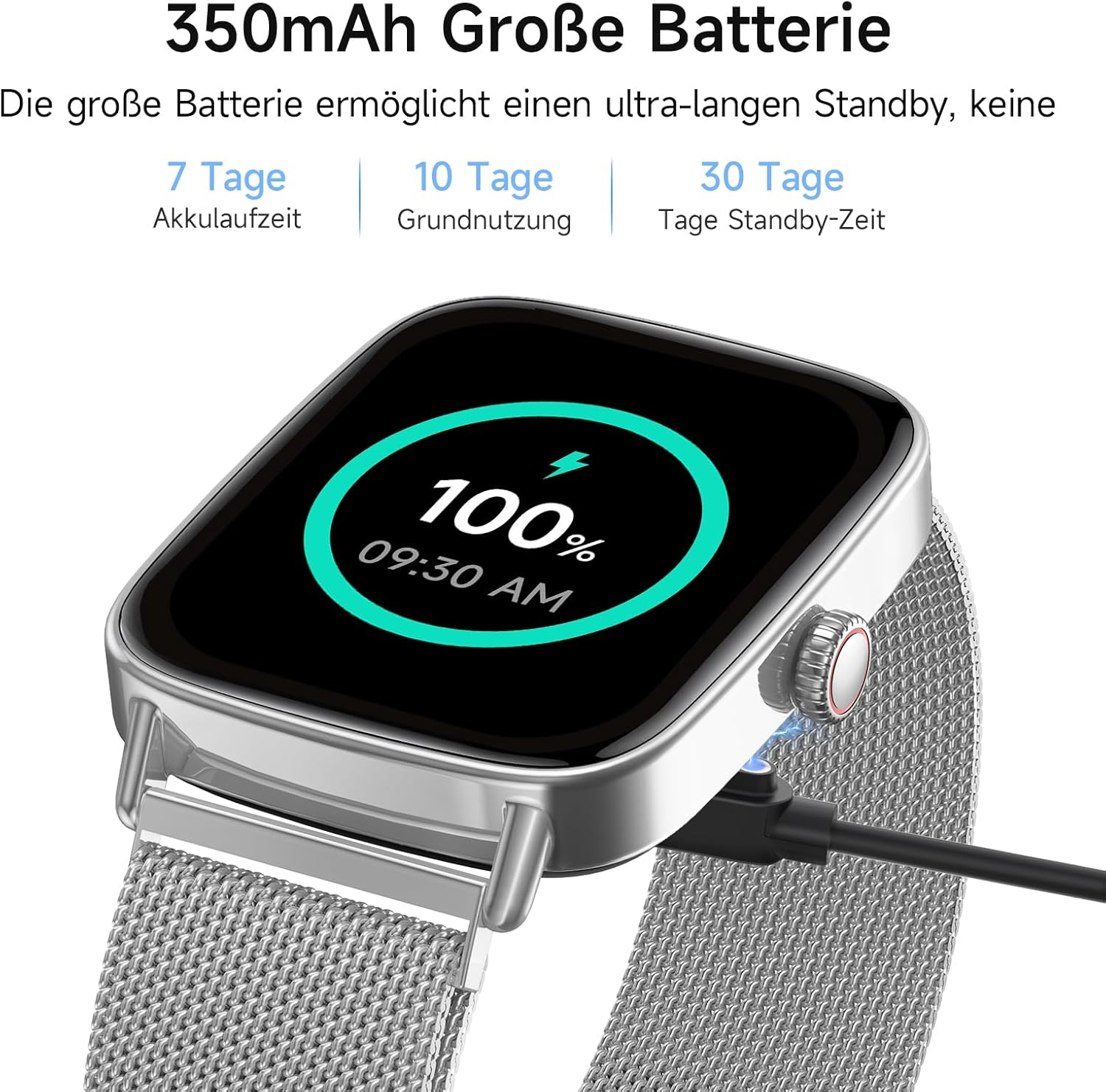 Smartwatch Herren Damen mit Telefonfunktion, 1,85 Zoll HD-Uhren mit Herzfrequenz-Schlafmonitor SpO2 Schrittzähler, 110+ Sportmodi Fitnessuhr, IP68 wasserdichte Smartwatch kompatibel mit iOS/Samsung/Android – Bild 6
