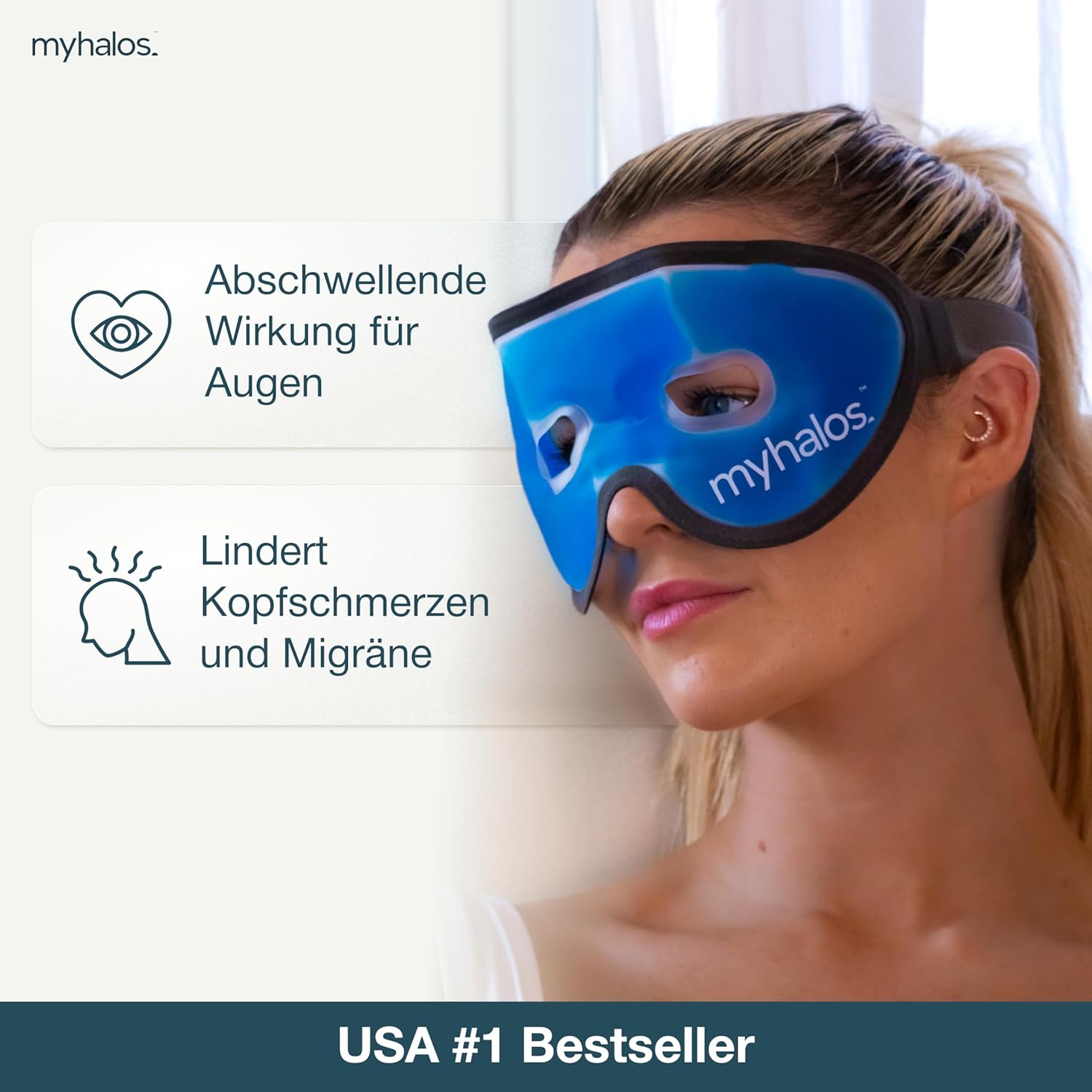 Kühlende Gesichtsmaske gegen geschwollene und müde Augen, Augenringe, Kopfschmerzen, Migräne, Hut und Sonnenbrand, Wärme- und Kühlmasken für die Augen, Eismaske für das Gesicht für Männer und Frauen – Bild 5