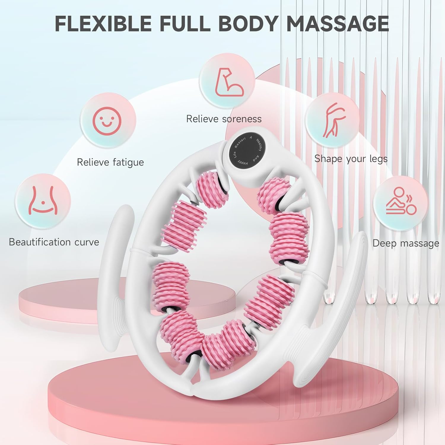Lymphdrainagegerät, Cellulite-Massagegerät für Muskelschmerzen und Schmerzen, Linderung, 360°-Abdeckung, Massagerolle für Beine, abnehmbar, Arme – Bild 8