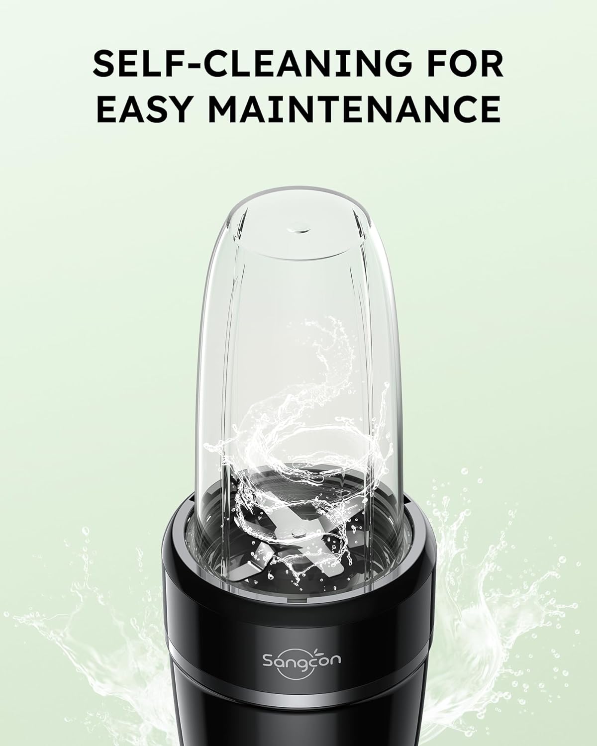 Sangcon 1000w Smoothie Blender (22000 U/Min) Mit 3 Bechern+2 Ausgussdeckeln+1 Aufbewahrungsdeckel+1 To-Go-Deckel,Tragbarer Mixer für Shakes und Smoothies,Persönlicher Smoothie Maker,Elektrischer Mixer – Bild 8