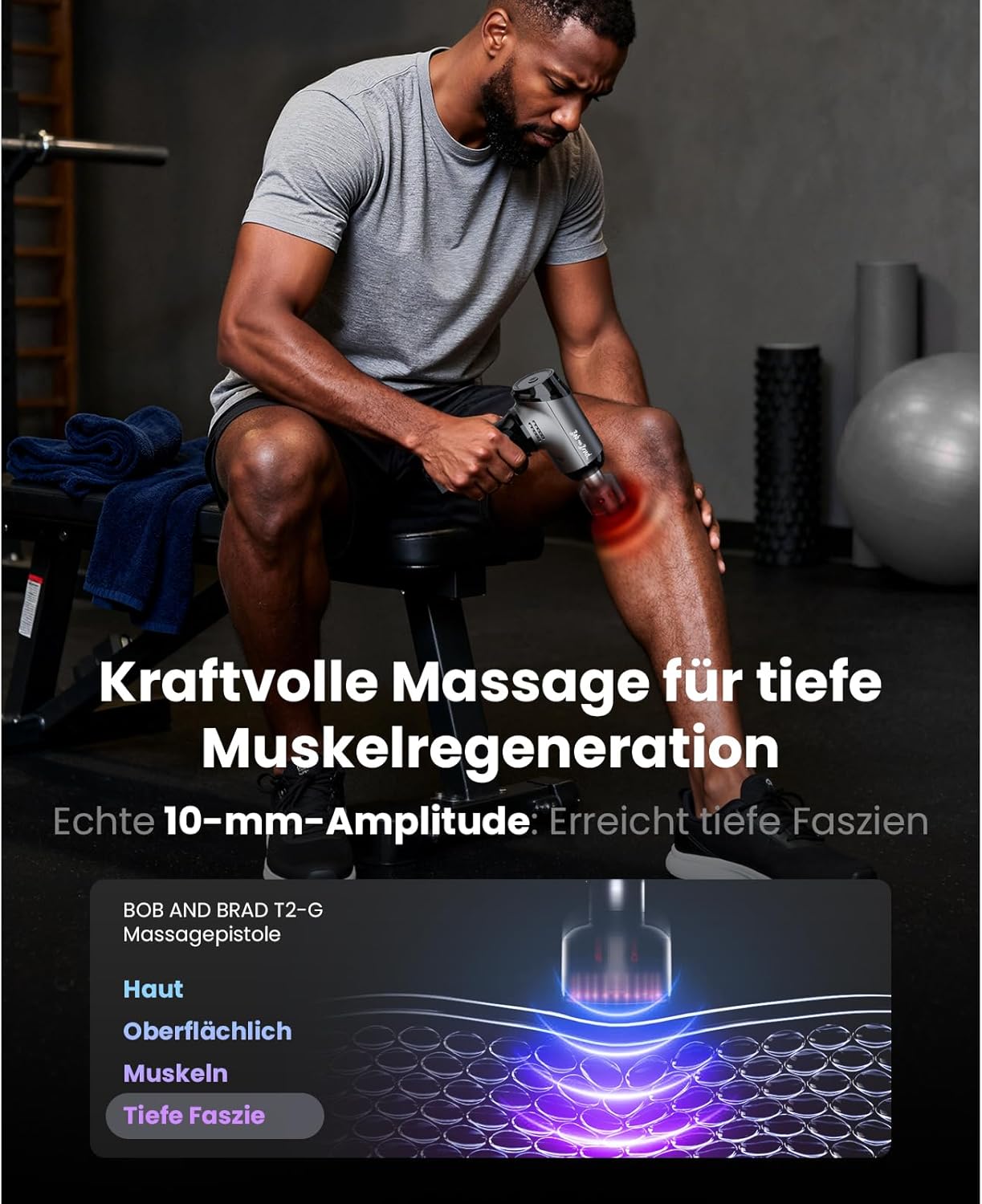 BOB AND BRAD T2 Ultra Massagepistole mit Wärme- und Rotlichttherapie, professionelles Tiefengewebemassagegerät für Sportler, tragbare Massagepistole zur Muskelregeneration, Geschenk für Männer, Frauen – Bild 6