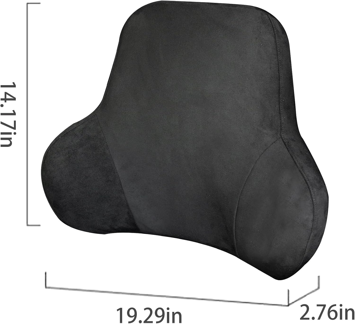 Lendenwirbelstütze Auto-Lendenkissen aus Memory-Schaum mit abnehmbarem Wildlederbezug – Ergonomisches Rückenkissen für Auto & Büro (Schwarz) – Bild 7
