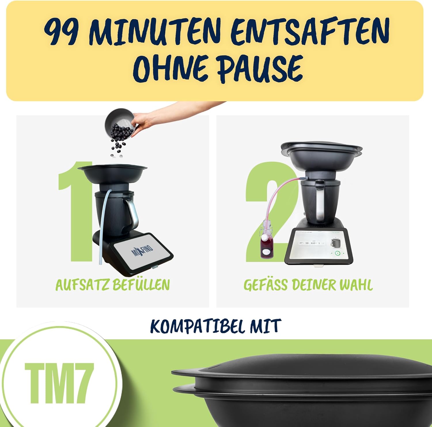 MixFino Dampfentsafter für Thermomix TM7 – Saftkocher mit Rezeptanleitung – Bild 4
