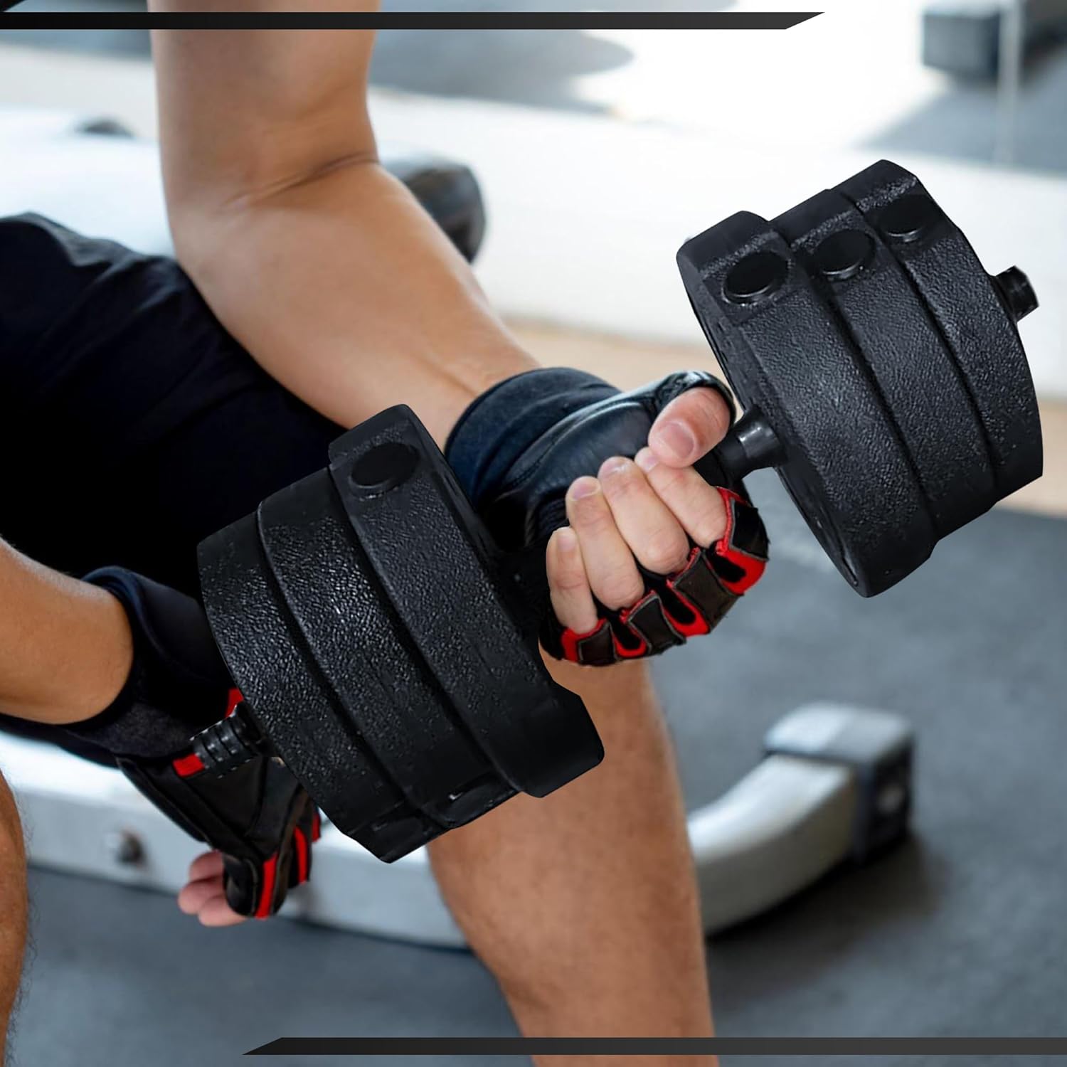 Verstellbare Hanteln – Hantelset für Krafttraining – verstellbare Hanteln – Gewichtsset – rutschfeste ergonomische Griffe – Heimtraining – Bild 8