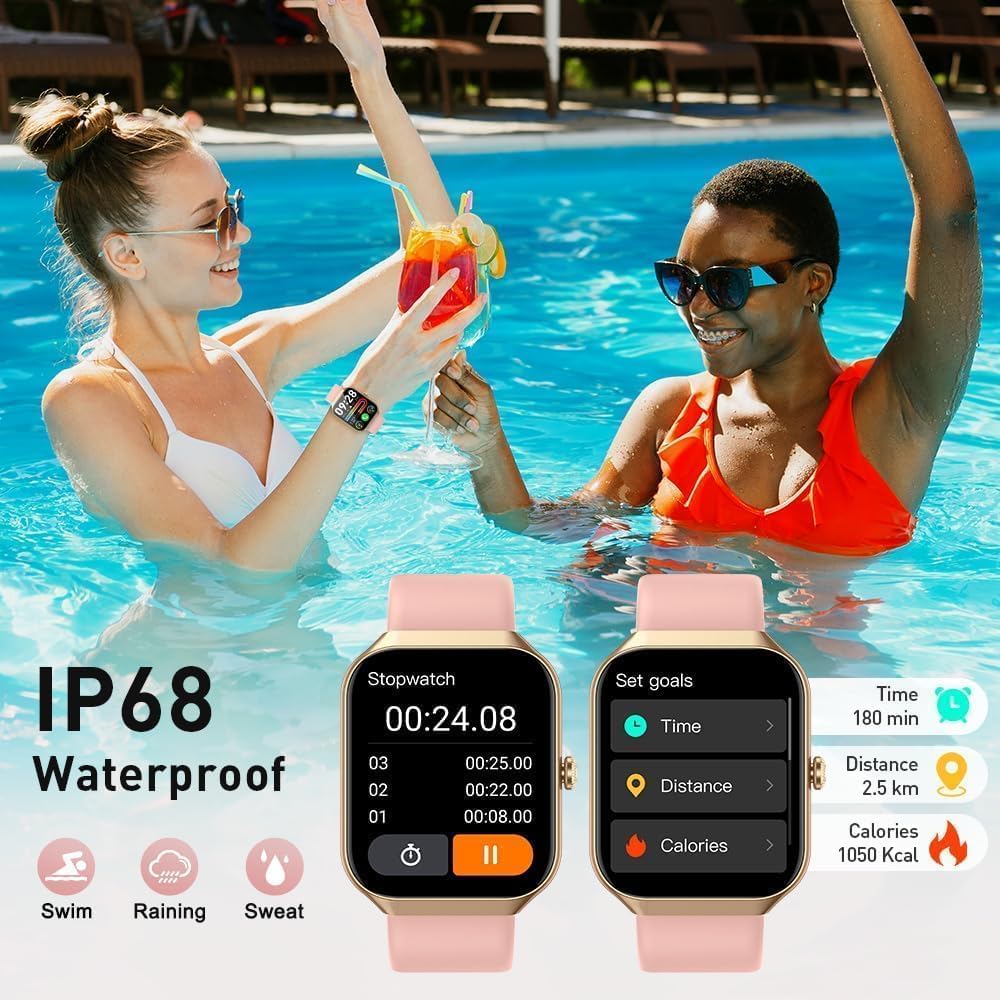 Smartwatch Damen Herren 1,96 Zoll HD 2026 Fitnessuhr Smartwatch mit Telefonfunktion, 115+ Sportmodi Schrittzähleruhr, Herzfrequenz-SpO2-Schlafmonitor, IP68 wasserdichte Sportuhr für Android iOS – Bild 7