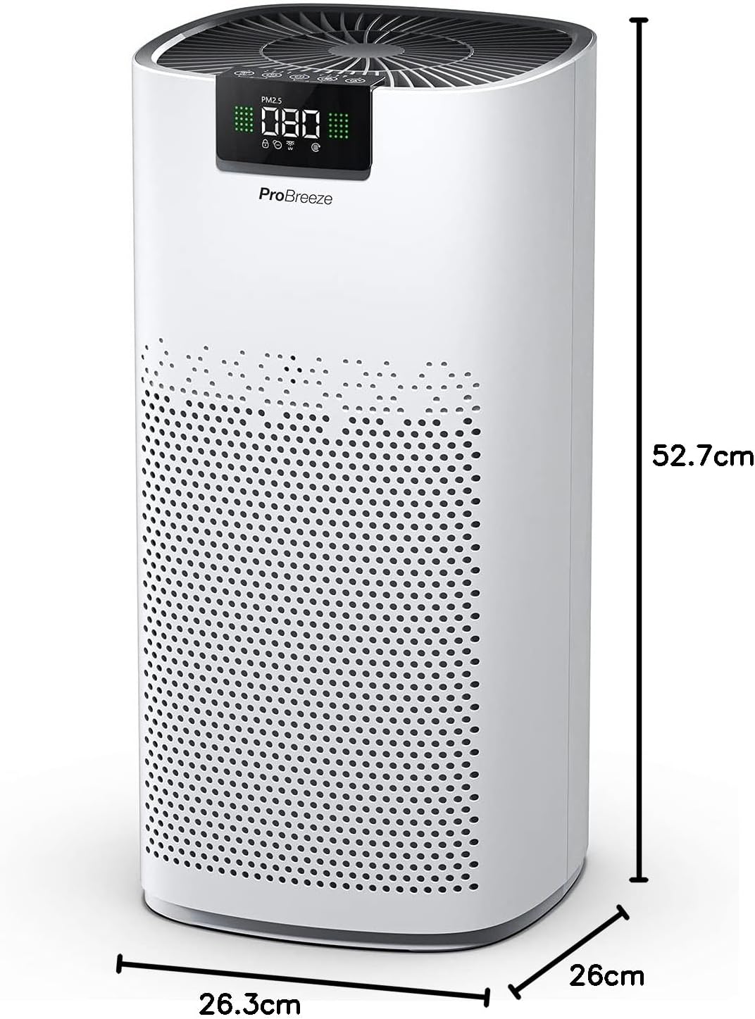 Pro Breeze Luftreiniger Hepa 13 Filter mit UV-C-Lampe, Luftionisator & Aktivkohlefilter, CADR 460 m3 – Luftreiniger mit Luftqualitätsmessgerät für große Räume bis 140 m² – bis zu 99,95 % Filterleistung – Bild 9