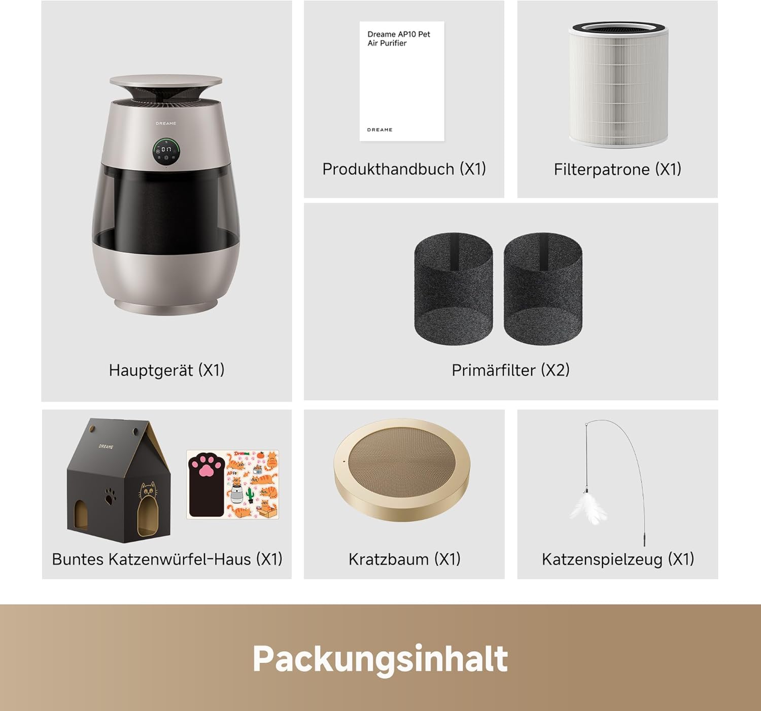 DREAME Haustier-Luftreiniger AP10, 360°-Luft-Unterdruck-Umwälzsystem mit fünfstufiger Reinigung, transparentem Behälter, gebogener Oberseite und LED/Beleuchtung mit App-Steuerung – Bild 11