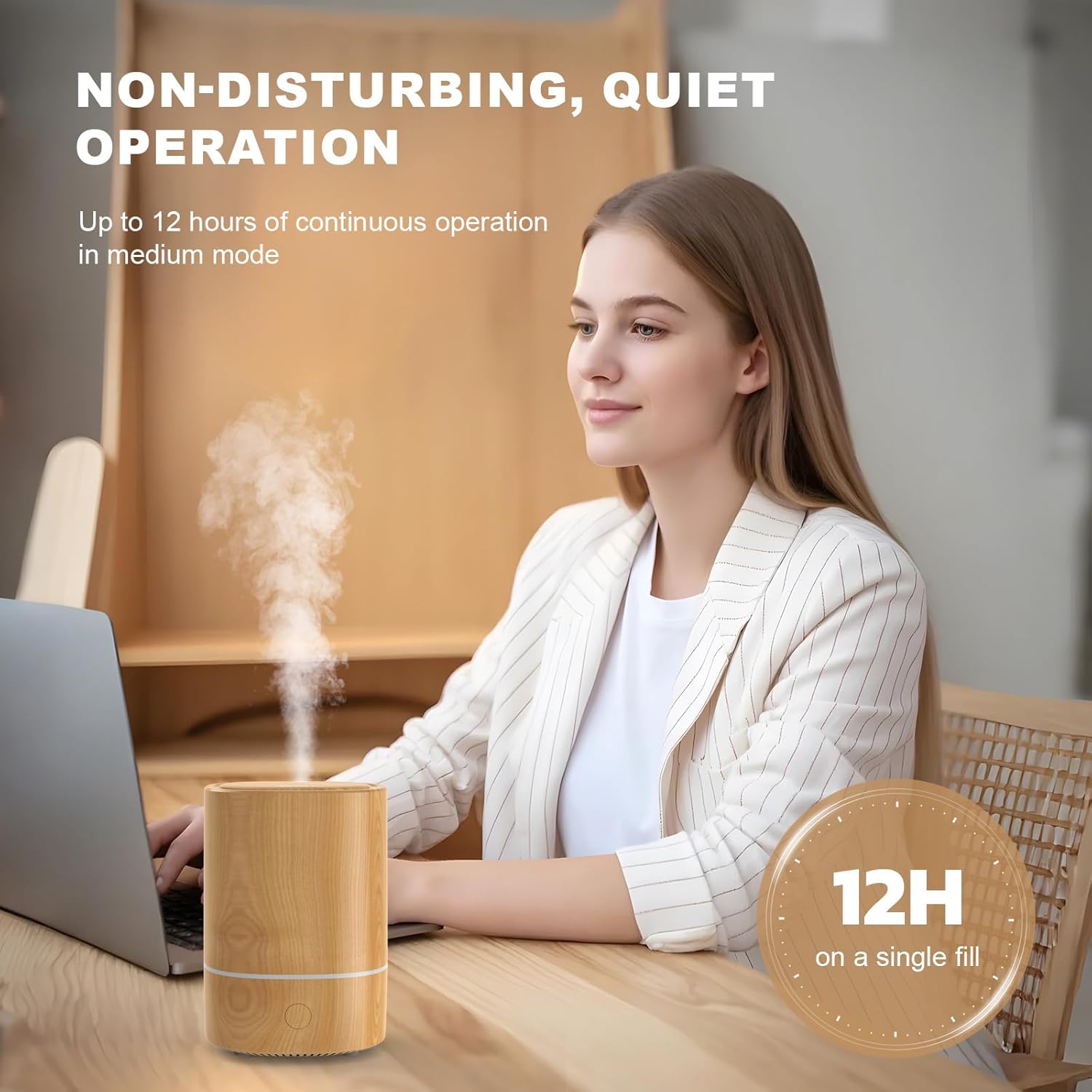 Nixtrve Aroma-Diffusor – 125 ml Ultraschall-Diffusor für ätherische Öle, kalter Nebel mit 7-Farben-LED-Licht, automatische Abschaltung, für Zuhause und Büro – Bild 4