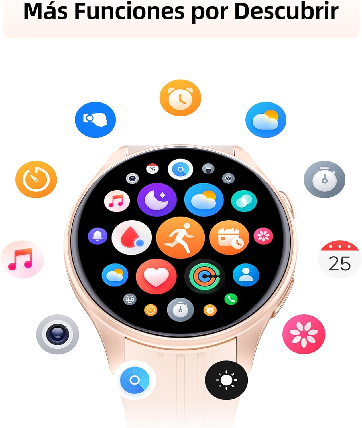 Parsonver Smartwatch mit GPS, Fitnessuhr mit Bluetooth-Telefonfunktion, 100+ Sportmodi, Herzfrequenz, Schlaf, Stress, SpO2, IP68 wasserdicht, Smartwatch für Android und iPhone (Roségold, 43 mm) – Bild 7