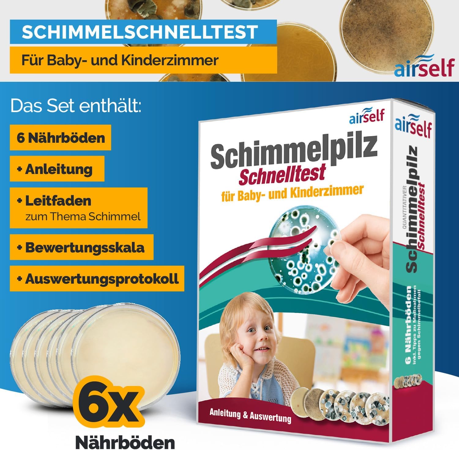 Schimmeltest für Baby- und Kinderzimmer – Schimmeltest zur Bestimmung der Schimmelbelastung in der Raumluft – Schnelltest für zu Hause – Bild 2