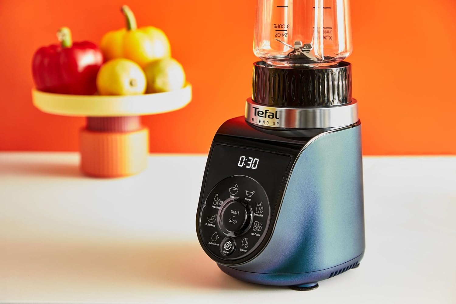 Tefal Blend Up BL19H4F0 Mini-Mixer, 8 Automatikprogramme, Pulse-Funktion, abnehmbare Powelix-Klingen, inklusive 2 On-the-Go-Flaschen (400 + 700 ml), Silence-Modus, kompaktes Design, 1000 Watt, blau – Bild 9