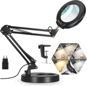 Veemagni 10-fache Lupe mit Licht, 5...