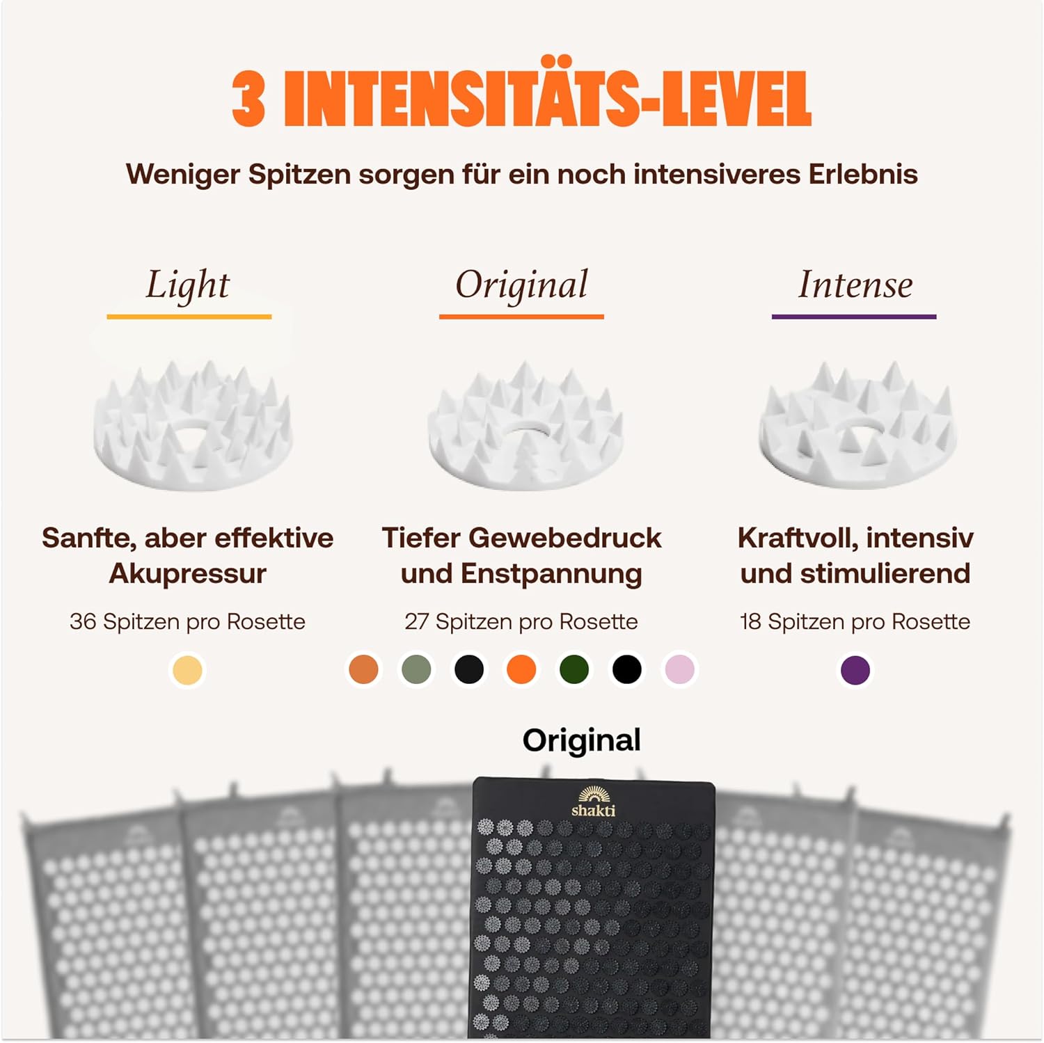 ShaktiMat (Das Original seit 2007) Akupressurmatte und Akupressurkissen zur Entspannung für Rücken, Nacken, Füße, ethisch handgefertigt, GOTS-zertifizierte Bio-Baumwolle, Onyxschwarz – Bild 4