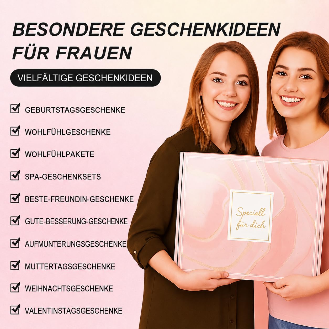 11-teiliges Wellness-Geschenkset für Frauen, rosa Geburtstagsgeschenkbox für Freund, Gute Besserung-Geschenkkorb für Mama, Mutter, Schwester, Valentinstag, Freundin, Freundin, Ehefrau, Mädchen – Bild 3