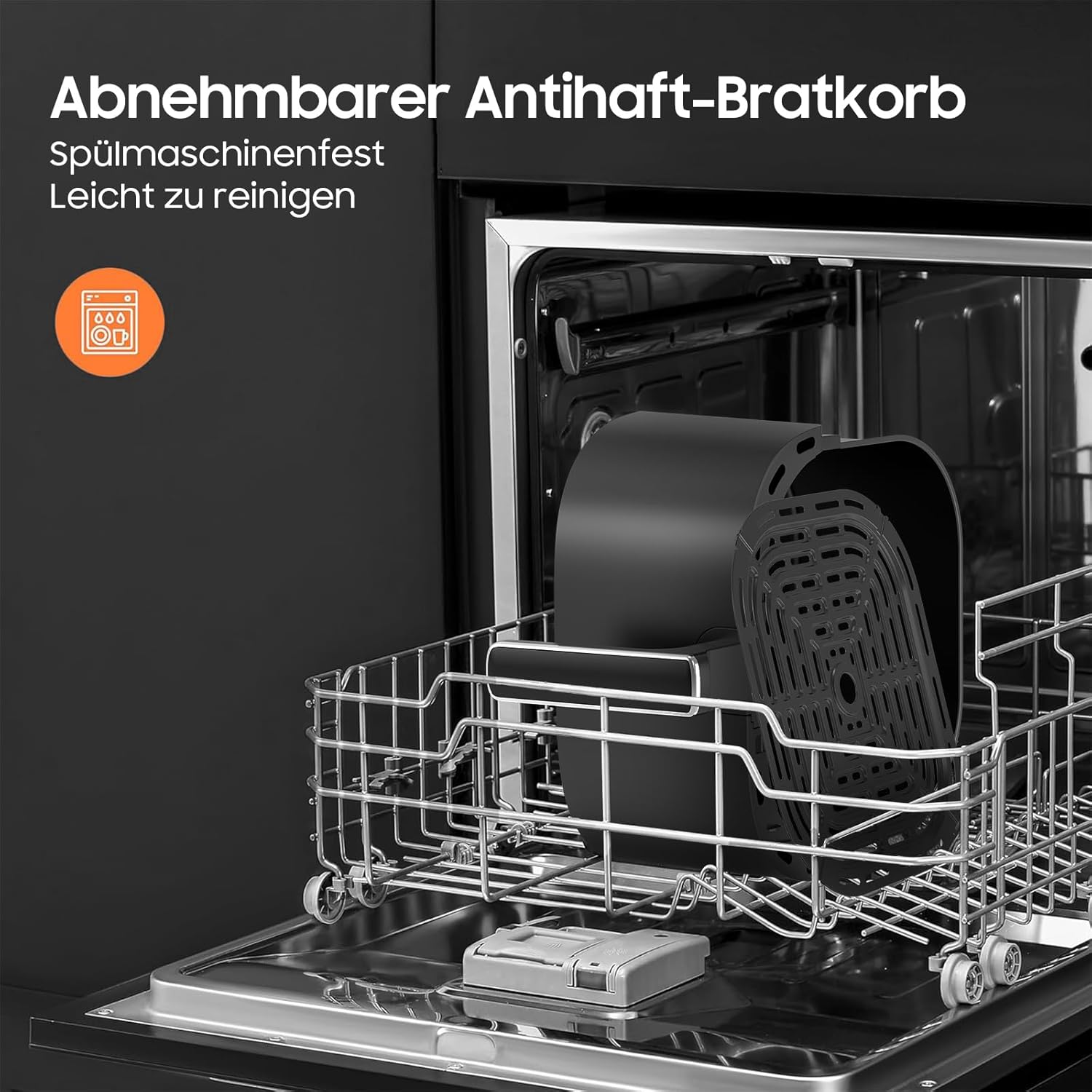 Heißluftfritteuse 6,5 L Airfryer XL – 1700 W Fritteuse ohne Öl mit Metallinnenraum | Heißluftfritteuse, Heißluftfritteuse, 8 Programme, digitales LED-Display, Timer, benutzerfreundlich, 80–200 °C, Rezeptbuch – Bild 7