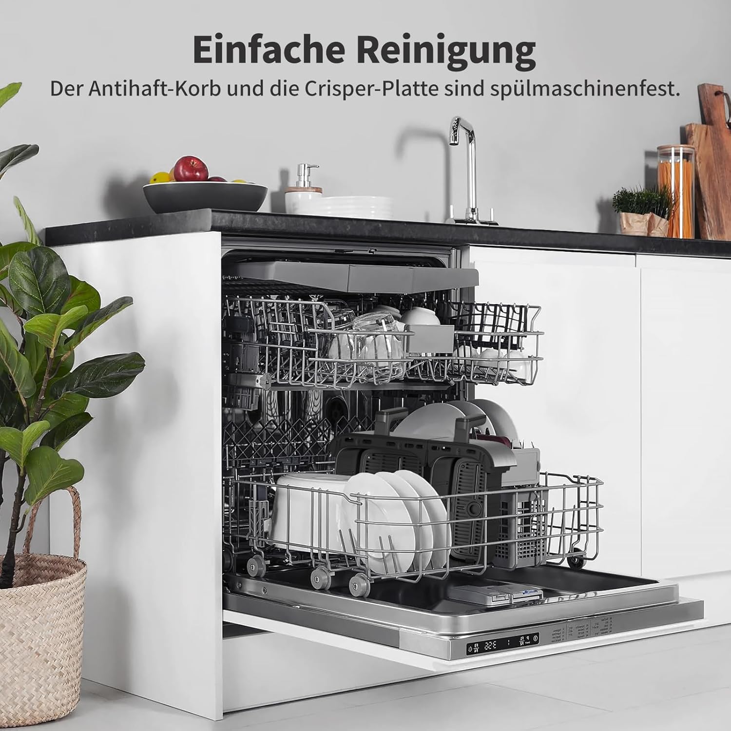 Digitaler Airfryer 11L, Heißluftfritteuse 2 Kammern mit Grillfunktion, 10-in-1, ölfreie Heißluftfritteuse mit Schüttelerinnerung – Bild 8
