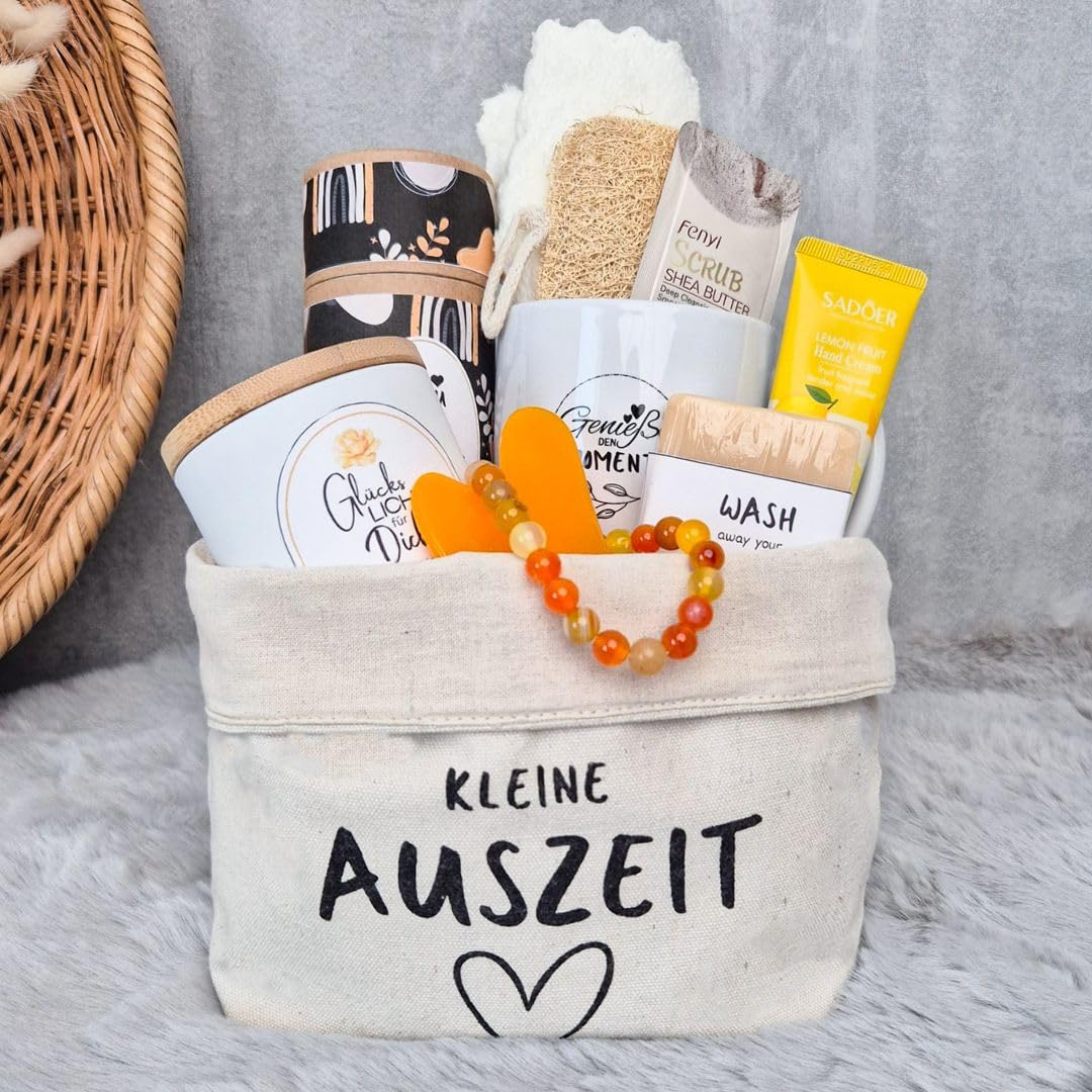 Geschenkset für Damen Kleine Auszeit | Wellness-Geschenkkorb Frau | Geschenk in Geschenktüte | Wellness-Geschenk | Geschenke für Freundin | Geburtstagsgeschenk für Frauen | Entspannungsgeschenk – Bild 4