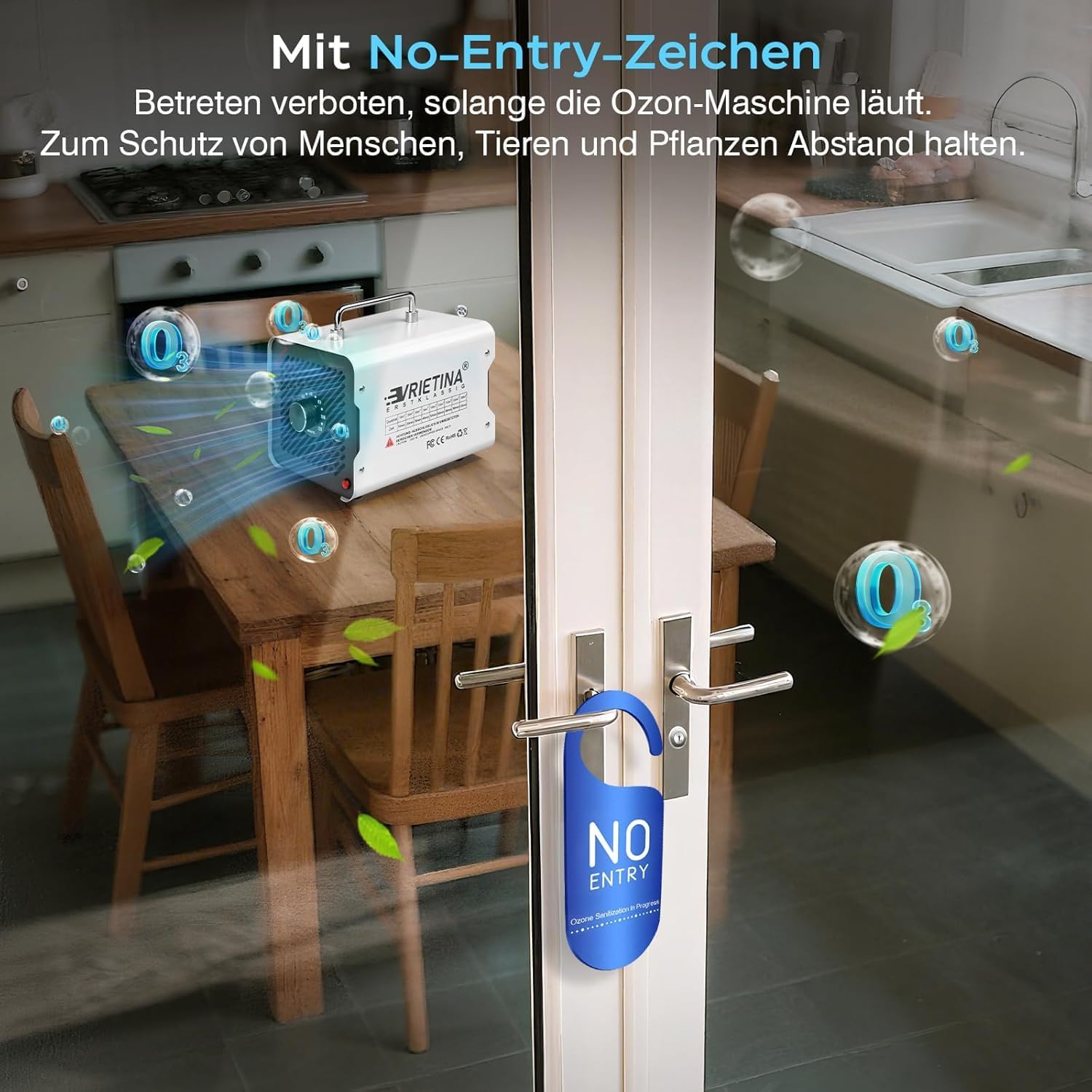 Ozongenerator O3 100.000 mg/h, industrielles Ozongerät für 300㎡ (120-Minuten-Timer 35 dB, 3 m³/min, 80–150 W), Ozonisator O3, Ozon-Luftreiniger, Geruchsbeseitiger für Autorauch, Zuhause, Hotel, Küche, Haustiergerüche – Bild 7