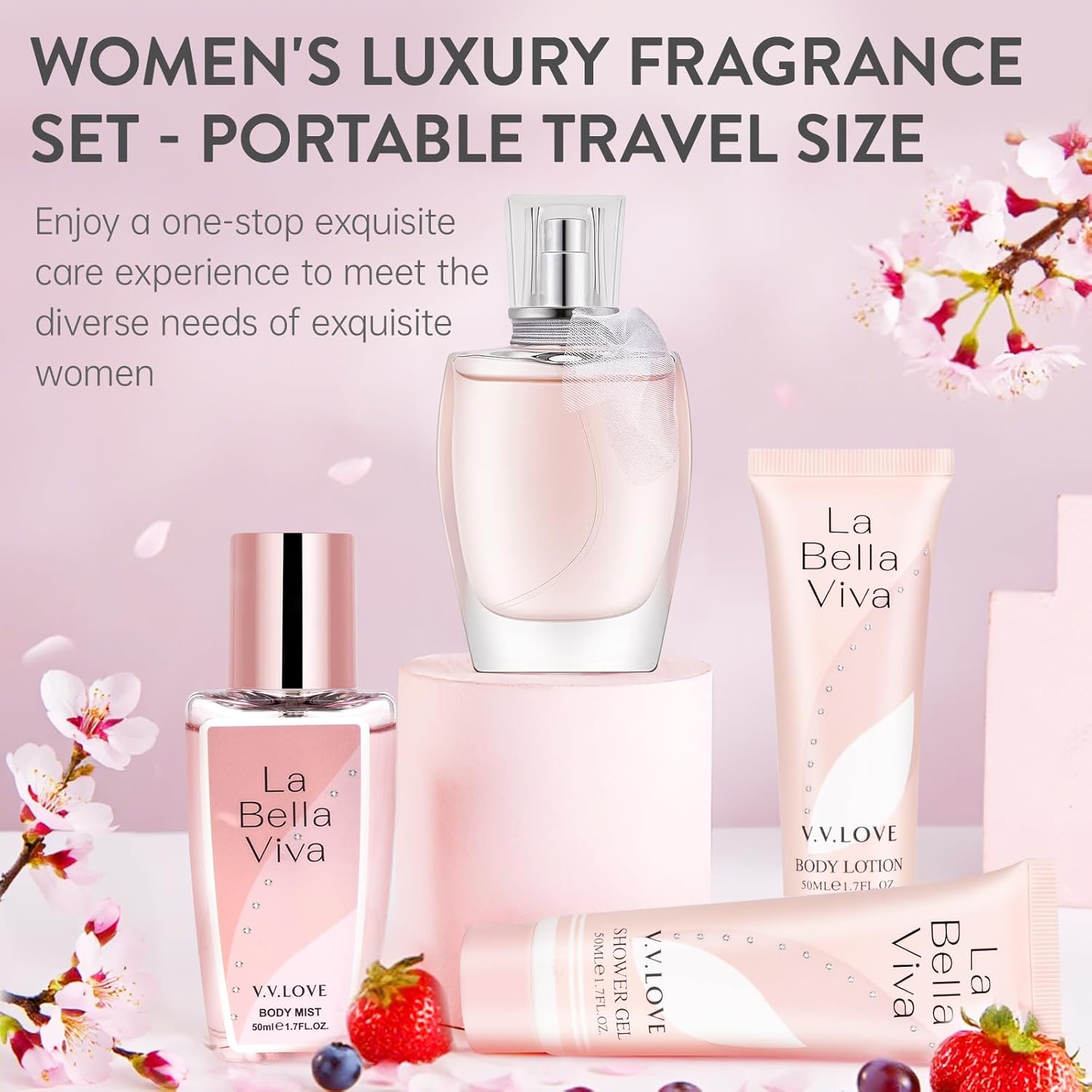 Geschenkset Damen, Geschenk Pflegeset Damen, Weihnachtsgeschenke, Geburtstagsgeschenke, Geschenkideen für Mütter, Freundinnen, Kollegen, Beauty-Set mit Bodylotion, Parfüm, Duschgel – Bild 8