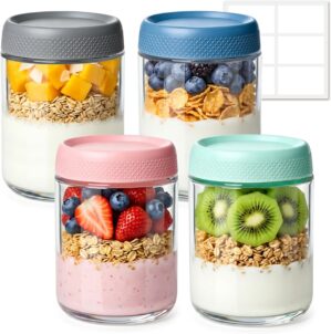 ComSaf Bunte Overnight-Oats-Gläser...