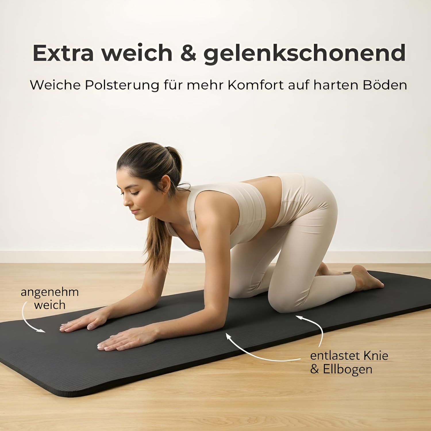 diMio Bequeme Gymnastikmatte, Yogamatte mit Tragegurt, Phthalatfrei und SGS-geprüft, 185 cm x 60 cm x 1 cm, 185 cm x 60 cm x 1,5 cm, 185 cm x 90 cm x 1,5 cm, 200 cm x 100 cm x 2 cm – Bild 2