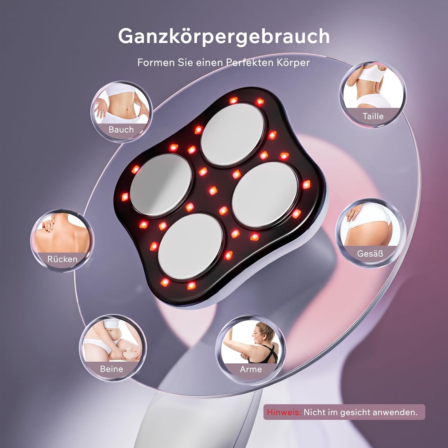 Cellulite-Massagegerät, Massage, Lipödem-Massagegerät, Anti, nachgewiesene Wirksamkeit, kabelloses Unisex-Massagegerät für Taille, Bauch, Gesäß, Arme, Beine, Rücken (weiß) – Bild 5