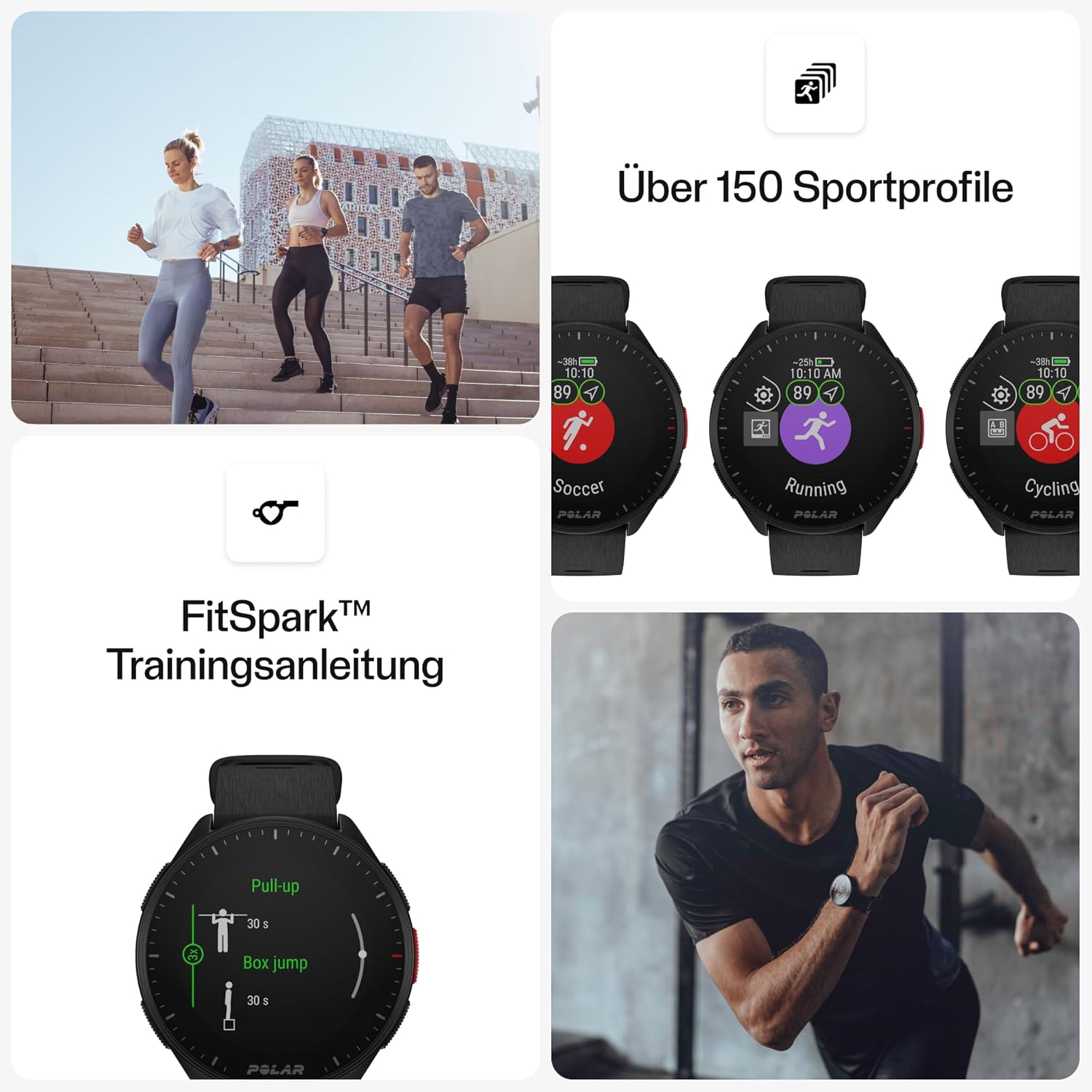 Polar Pacer - GPS-Laufuhr - sehr schneller Prozessor - Ultraleicht - helles Display - griffige Tasten - personalisiertes Trainingsprogramm & Erholungsfunktionen - Pulsmesser - Musiksteuerung – Bild 5