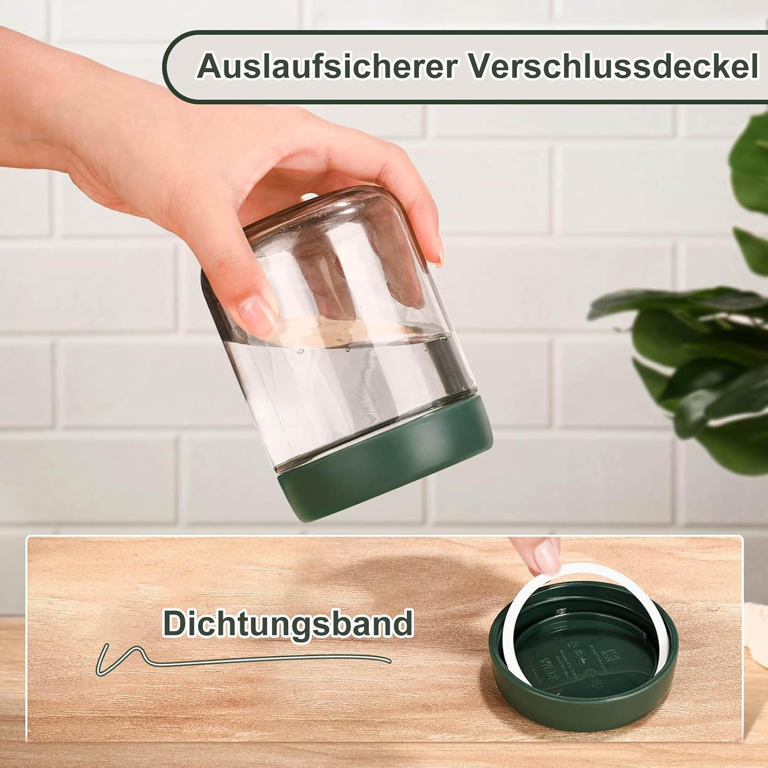 QIMYGIFT Overnight Oats Gläser mit Deckel, 500 ml Einmachgläser mit Schraubdeckel, Meal-Prep-Gläser für hausgemachte Marmelade, Babynahrung, Einlegen, Einkochen, Einmachglas, Sauerteig – Bild 5