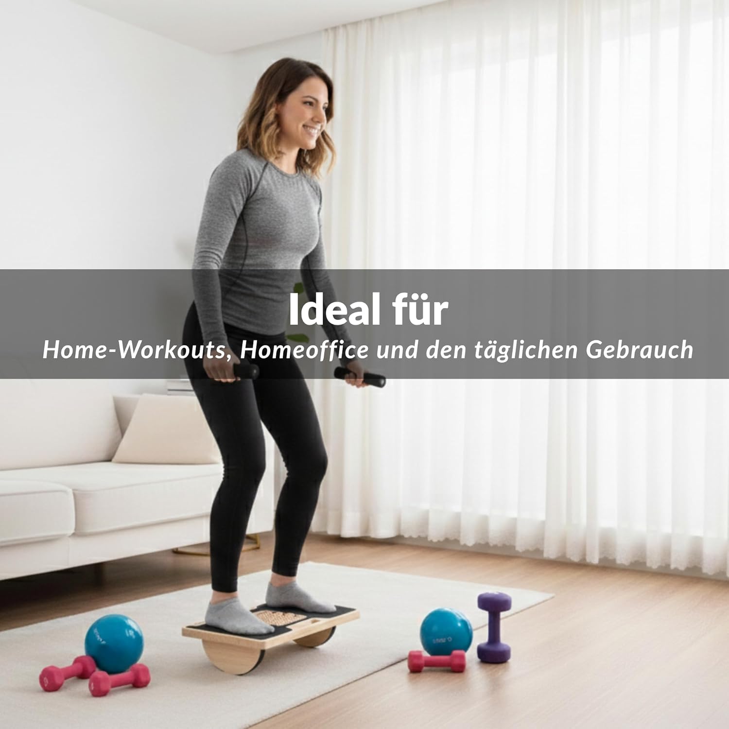 Ergonomische Schreibtisch-Fußstütze mit weicher, schwingender Massageoberfläche, Reflexzonenmassage aus Kiefernholz, massiv, faltbar und tragbar, elegantes Design, ideal für Zuhause und Büro – Bild 4