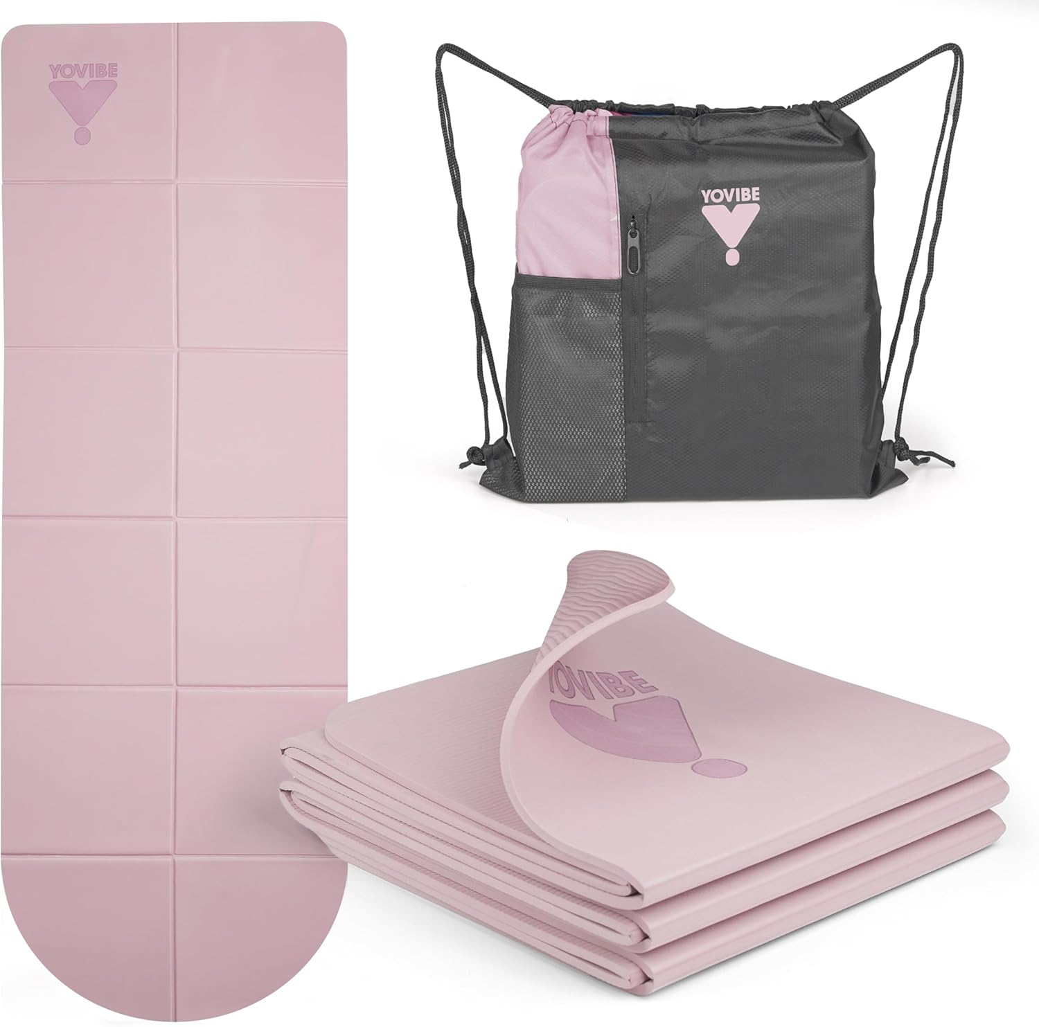Faltbare Yogamatte, rutschfest und wasserdicht, 183 x 60 cm