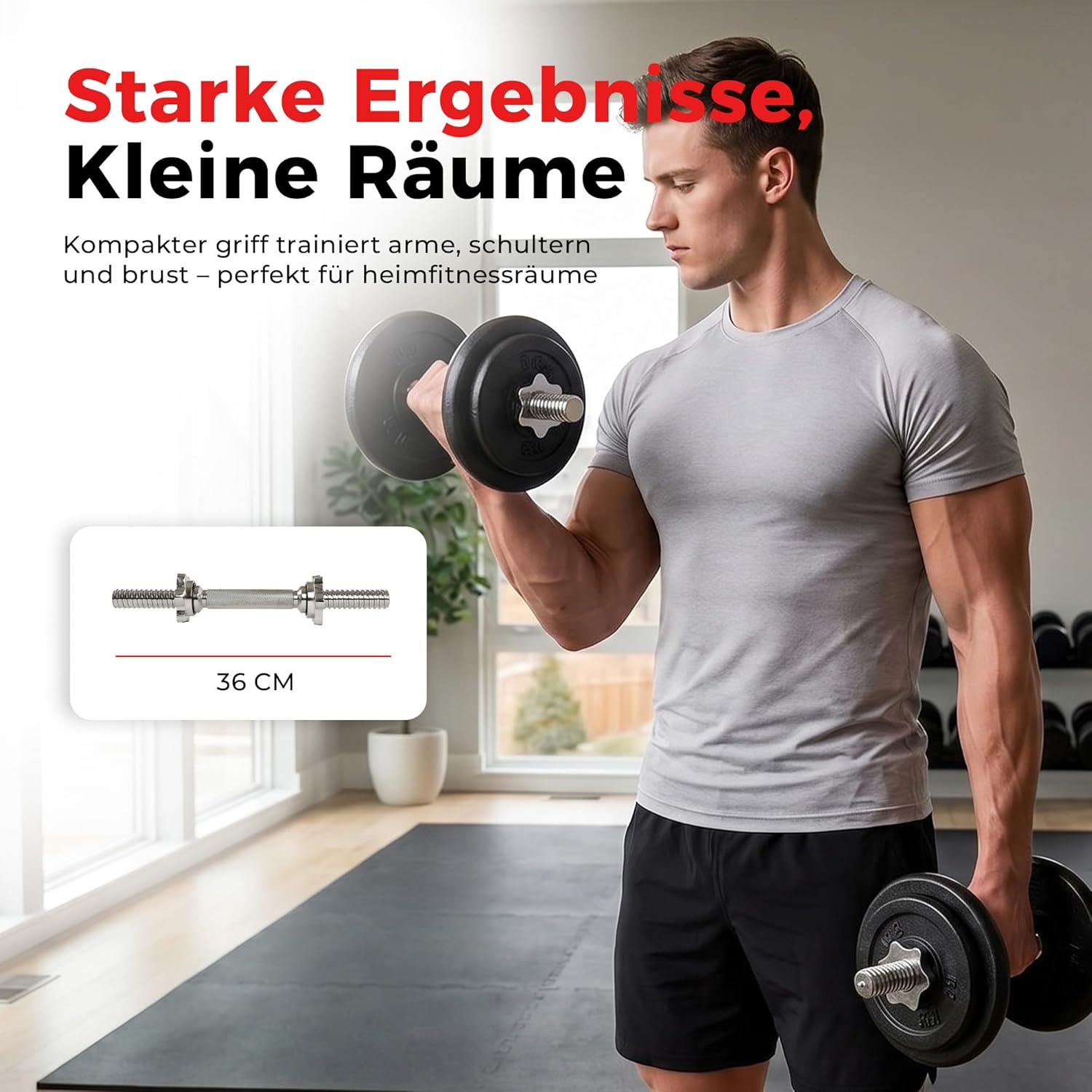 Right Way Fitness STDBH-14 14 Zoll Hantelstange mit Gewinde – Bild 5