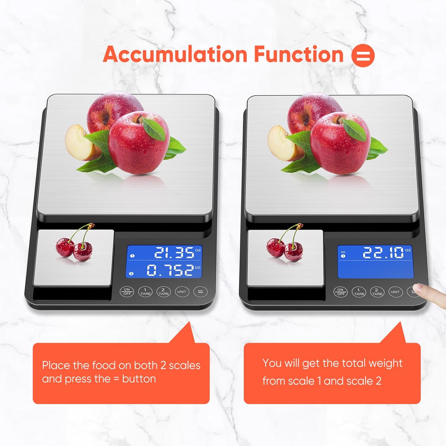 Digitale Küchenwaage 15 kg / 0,01 g, hochpräzise Zweibereichs-Küchenwaage mit Addierfunktion, Tara-Funktion, 7 Maßeinheiten, Küchenwaage zum Kochen und Brotbacken, inklusive Batterien – Bild 4