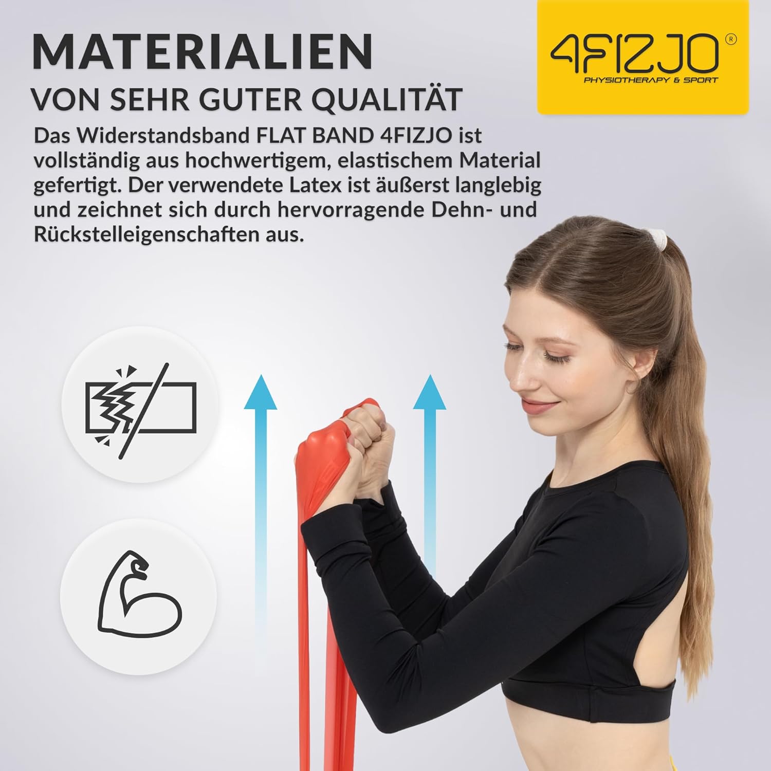 4FIZJO Latex Fitnessband 2M Widerstandsbänder Krafttraining Calisthenics-Ausrüstung Trainingsband für Yoga Gymnastikband Rehabilitationsband – Bild 3