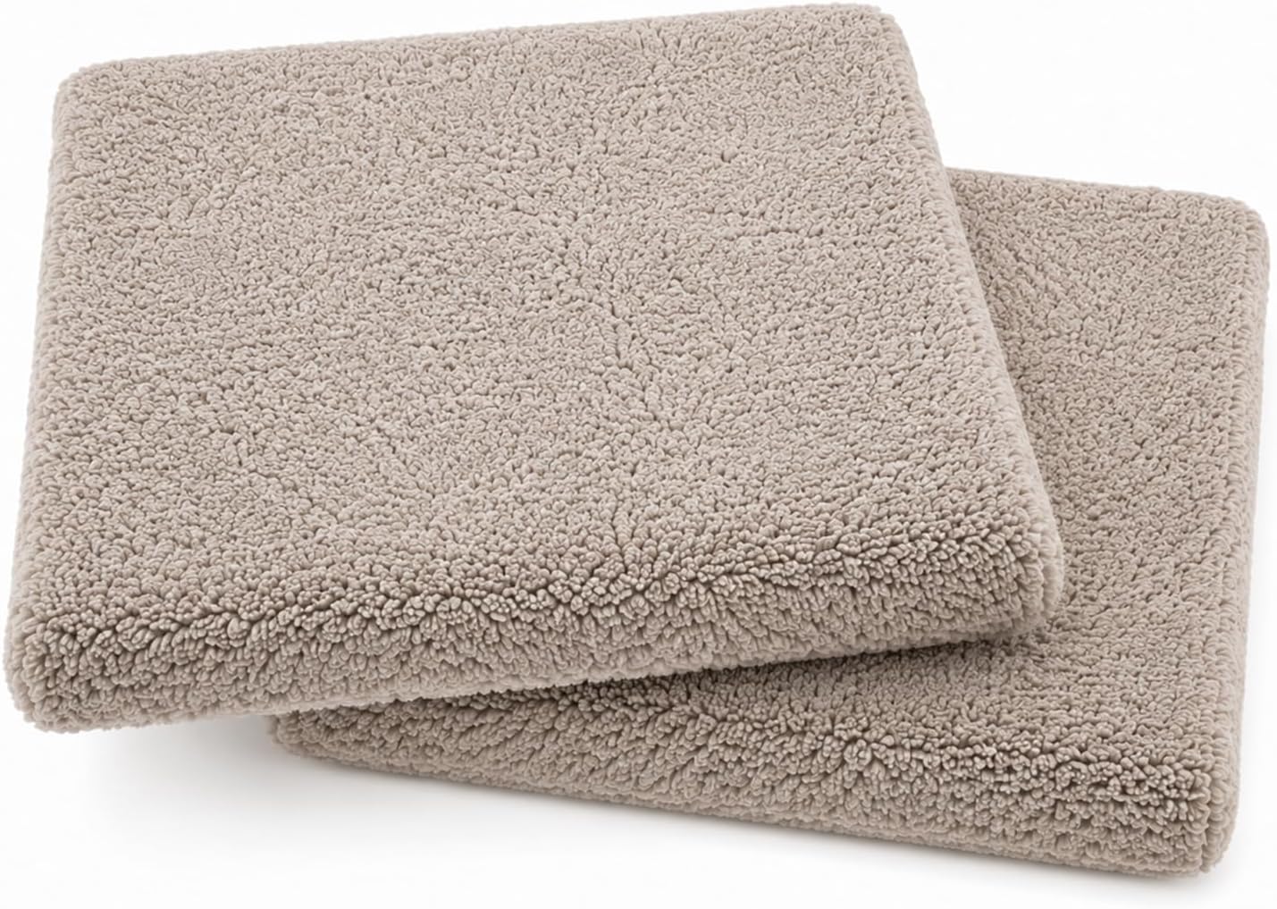 KAMACA 2er Set Sherpa Sitzkissen 39x39x4 cm Taupe – Weiche Stuhlkissen mit Schaumstofffüllung, Flauschige Sitzauflage, Komfort Sitzpolster für Küche, Esszimmer & Büro