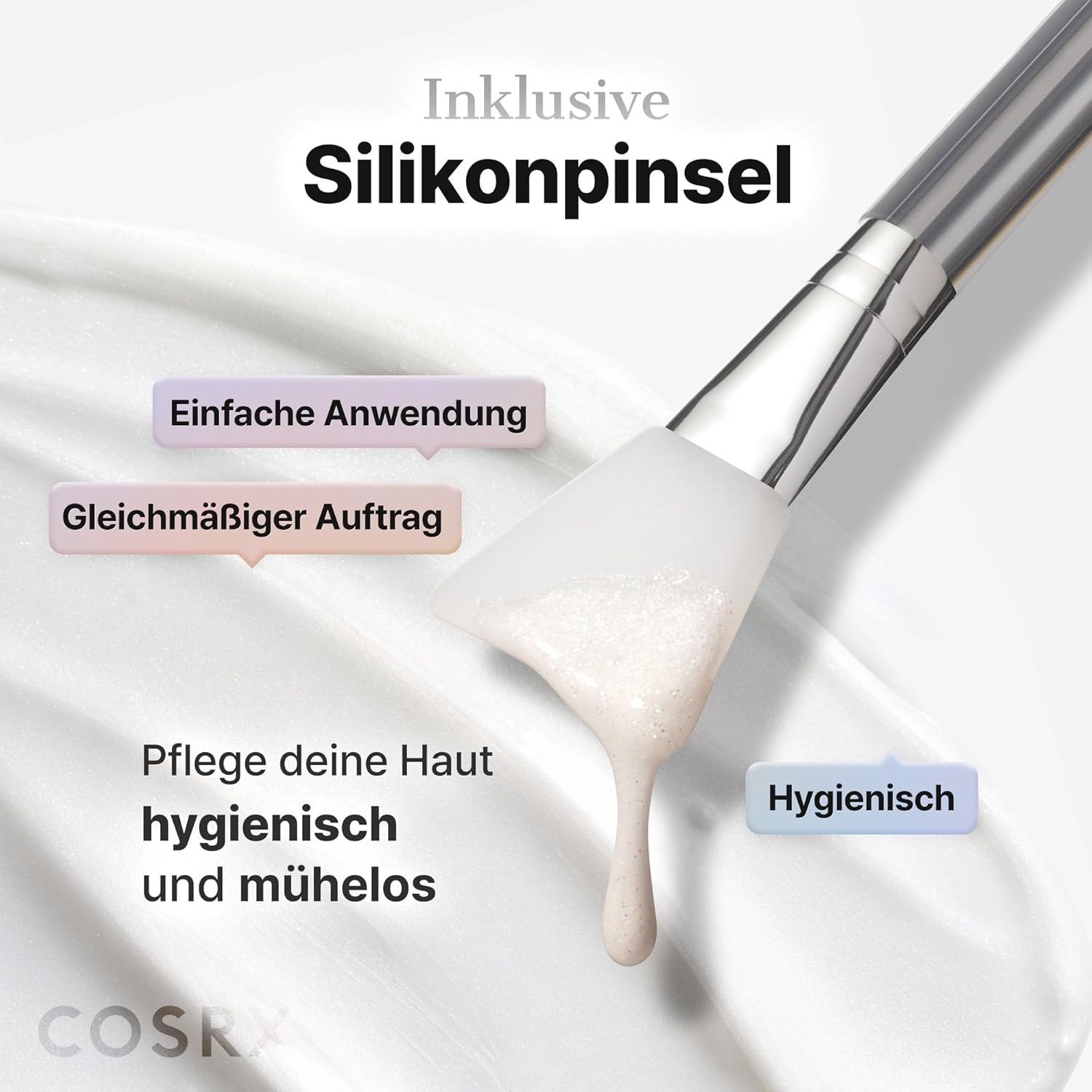 COSRX PDRN Exosome Skinplaning Glaze Mask für Glashaut mit Lachs-DNA PDRN und Exosomen, Collagen Night Wrapping Mask für das Gesicht, mit Silikonbürste, verfeinert die Haut, 50 ml, koreanische Hautpflege – Bild 8